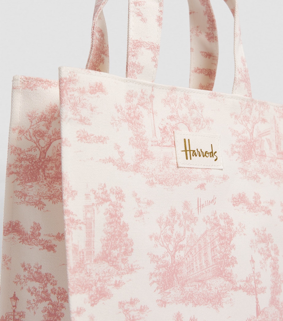 Harrods Small Toile Shopper Bag Pink Image 5