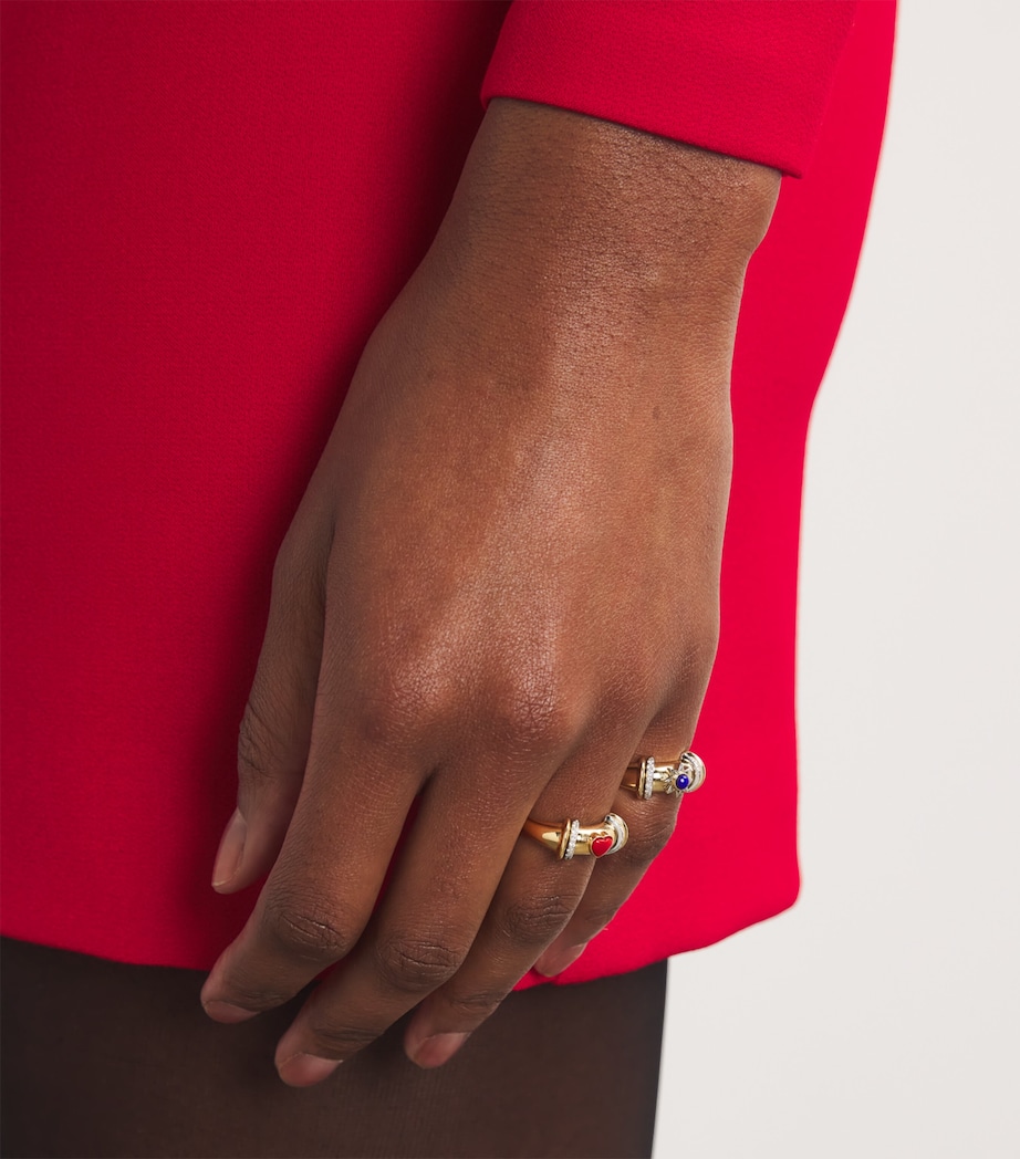 Yellow Gold, Diamond and Coral Lot N*91 Ring YELLOW GOLD Image 5