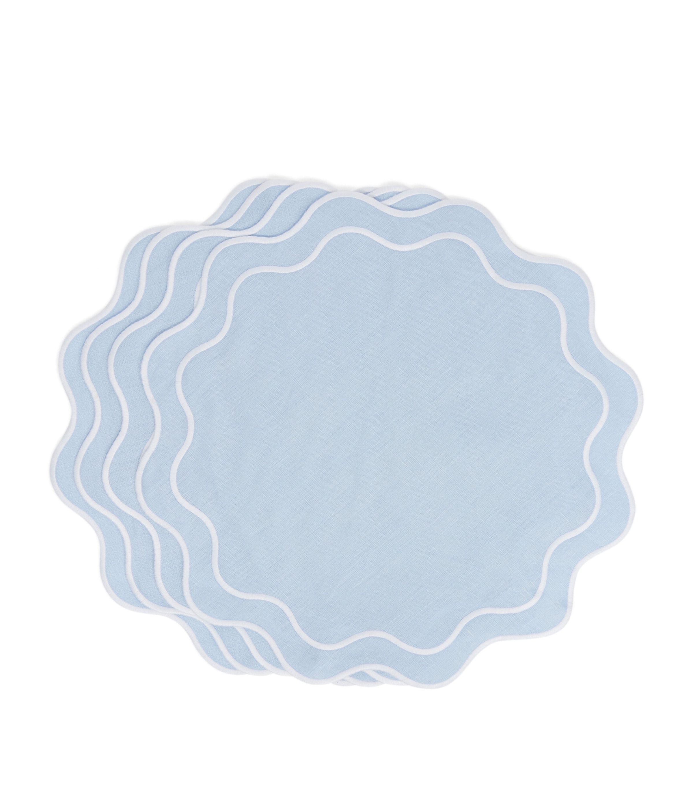 Set of 4 Bella Blue Placemats (36cm x 45cm) PALE BLUE Image 3