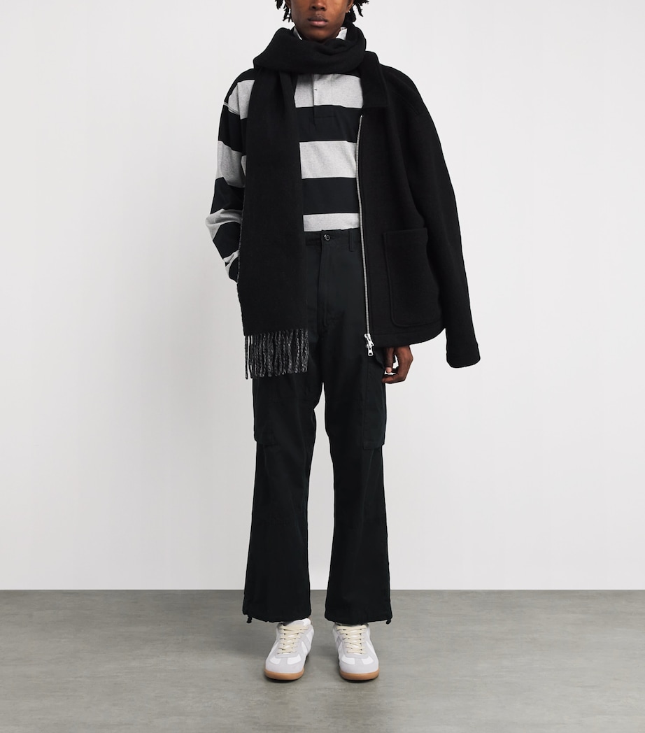 Ripstop Canvas Cargo Trousers BLACK Image 2