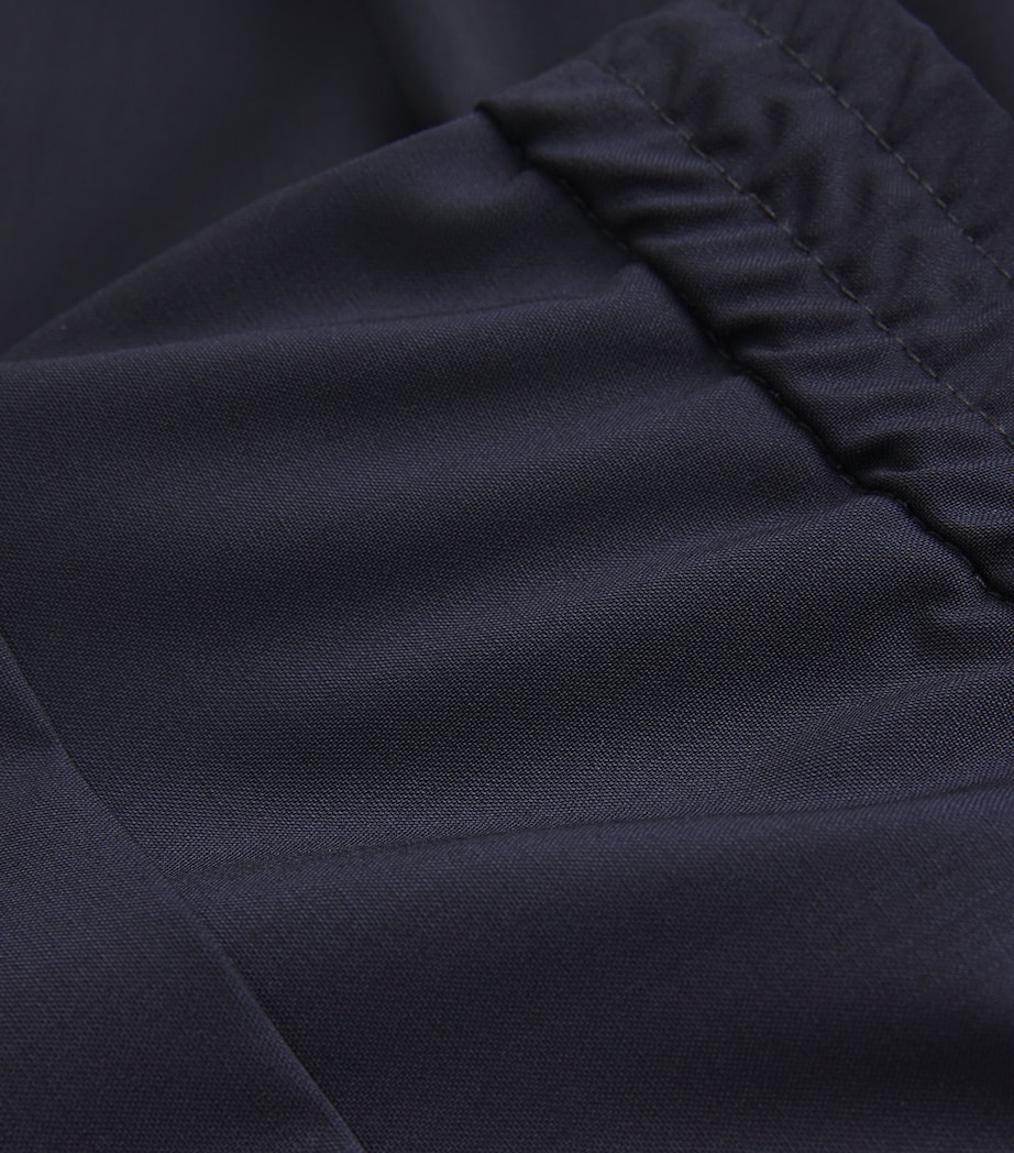 Virgin Wool Drawstring Trousers 170 NAVY Image 5