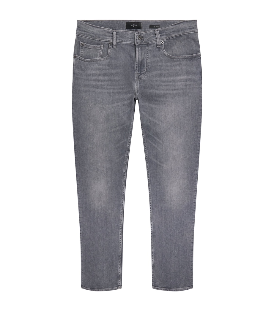 7 For All Mankind Mens Slimmy Jeans Grey Image 1