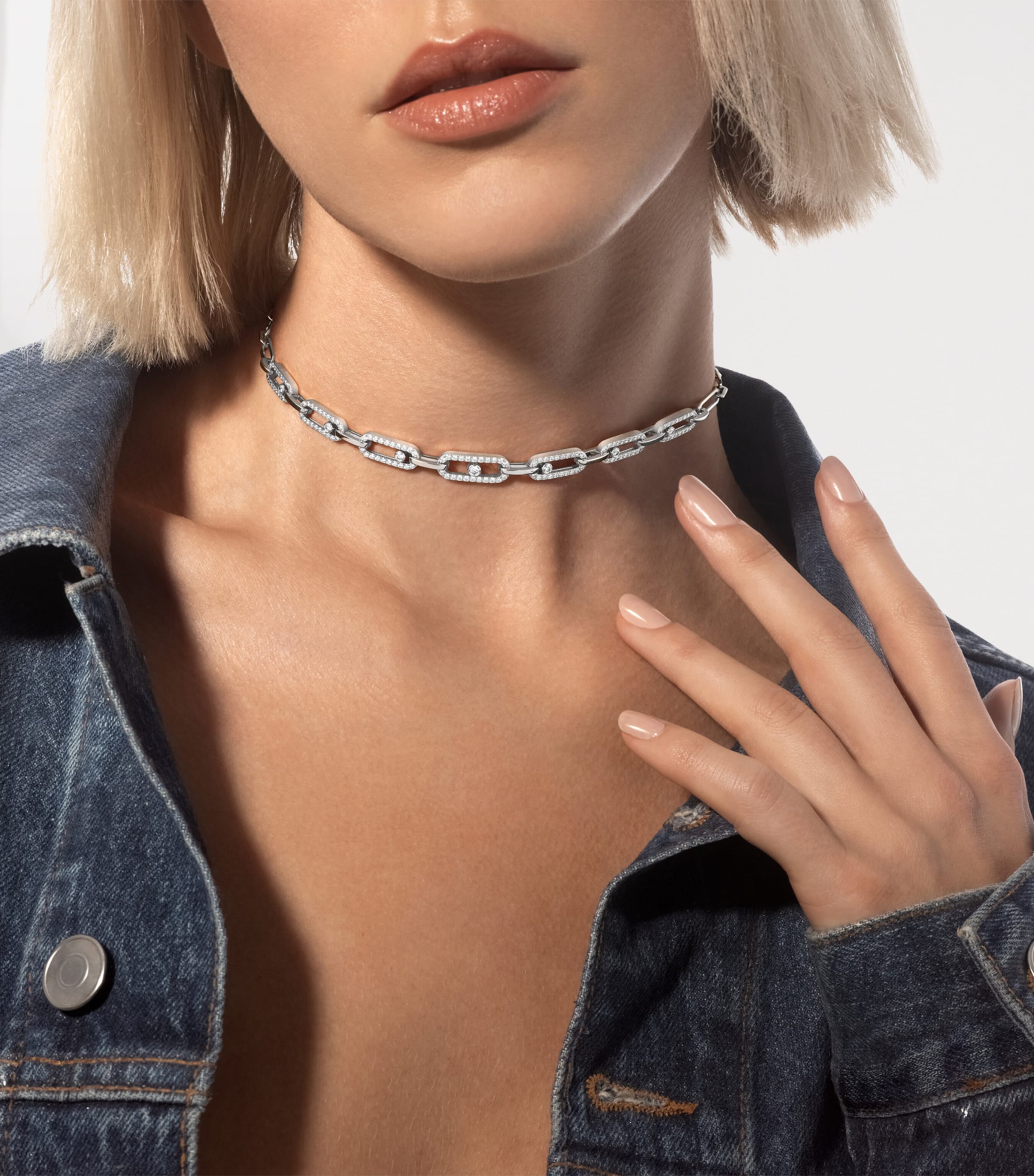 Messika Move Link White Gold and Diamond Multi Choker (1.70ct) White Gold Image 2