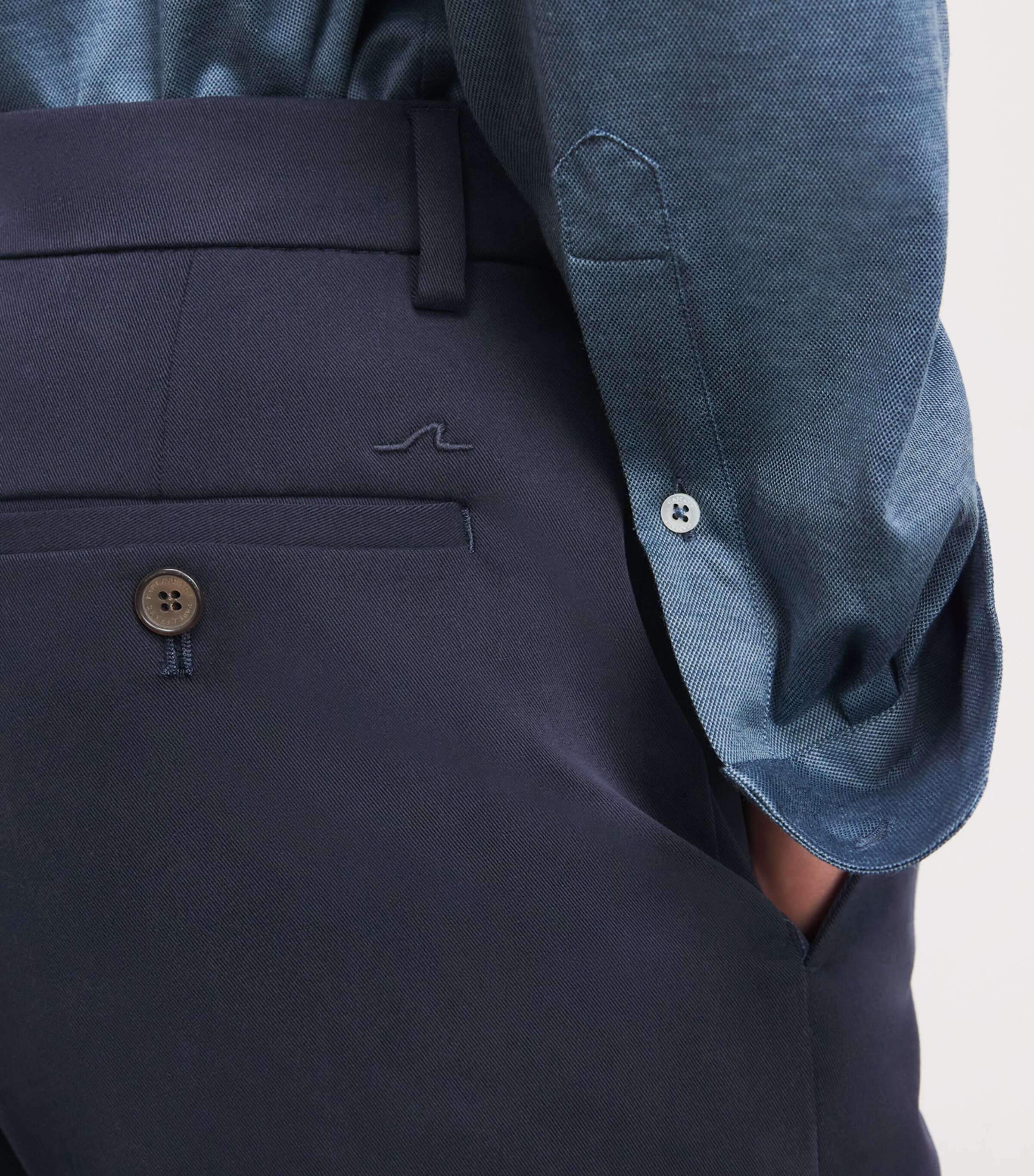 Paul & Shark Mens X-Soft Straight Chinos Profondo Blu Image 3