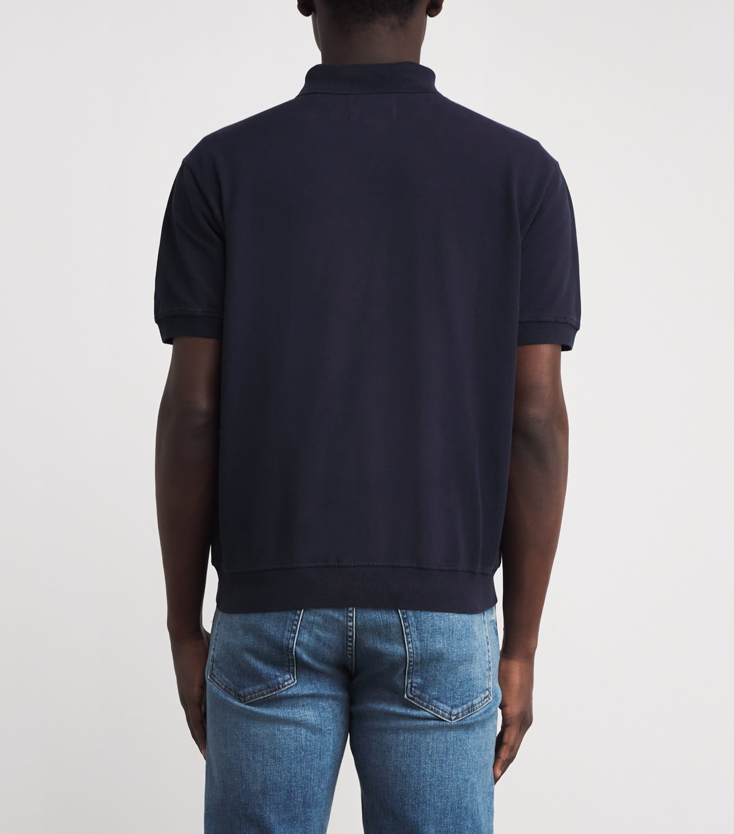 Cotton Piqué Polo Shirt NVY Image 4