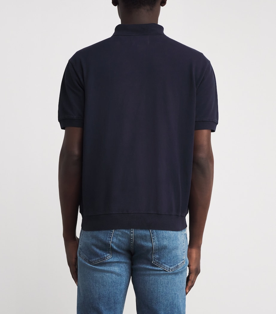 Cotton Piqué Polo Shirt NVY Image 4