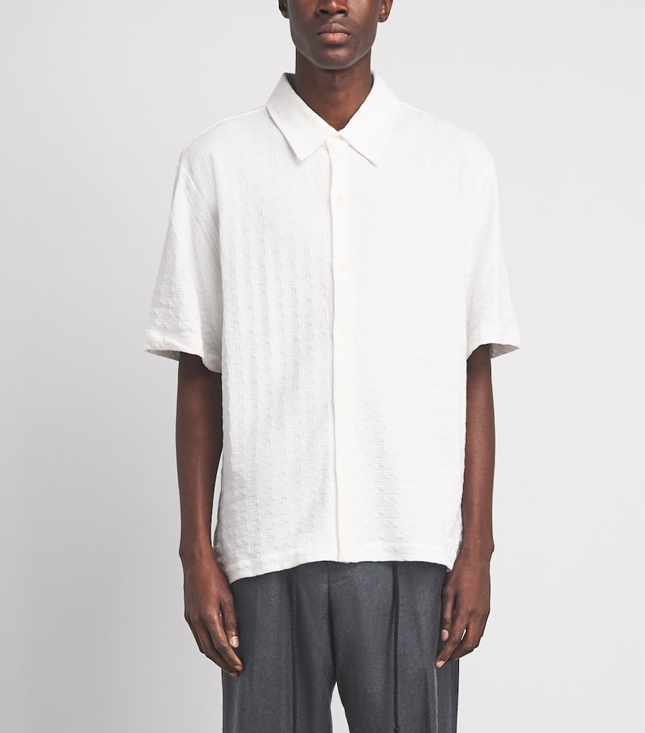 Sandro Paris Mens Cotton Jacquard Shirt White Image 4