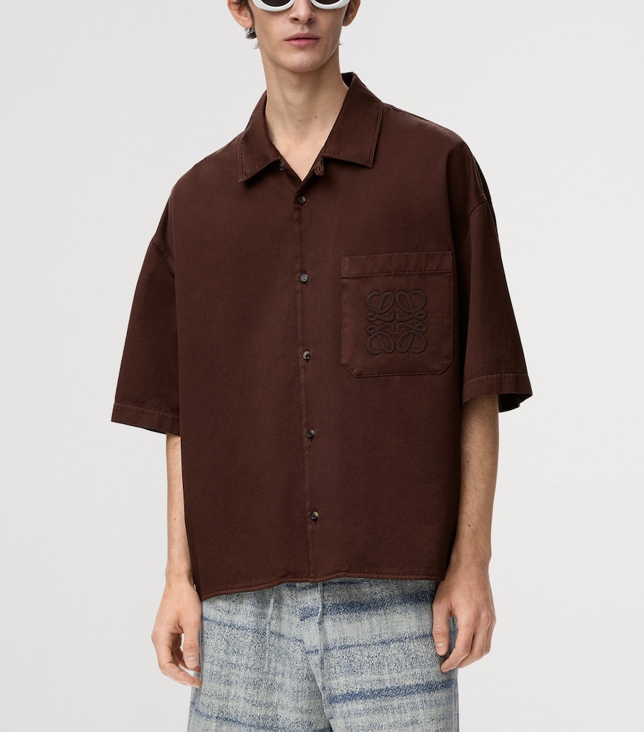 LOEWE Mens x Paula’s Ibiza Anagram Shirt Chocolate Brown Image 3