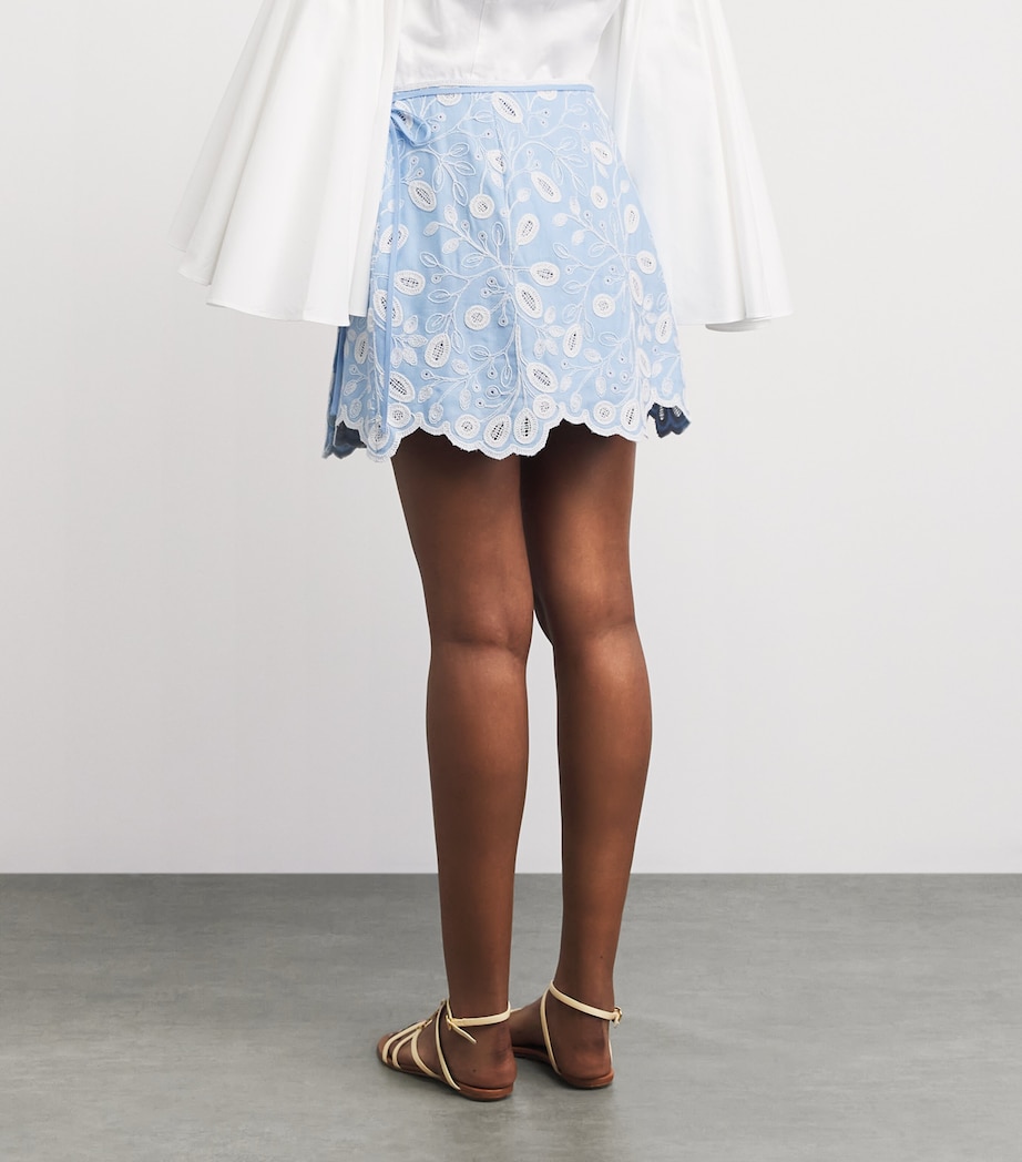 Simkhai Womens Embroidered Delaney Mini Skirt Tidepool Multi Image 5