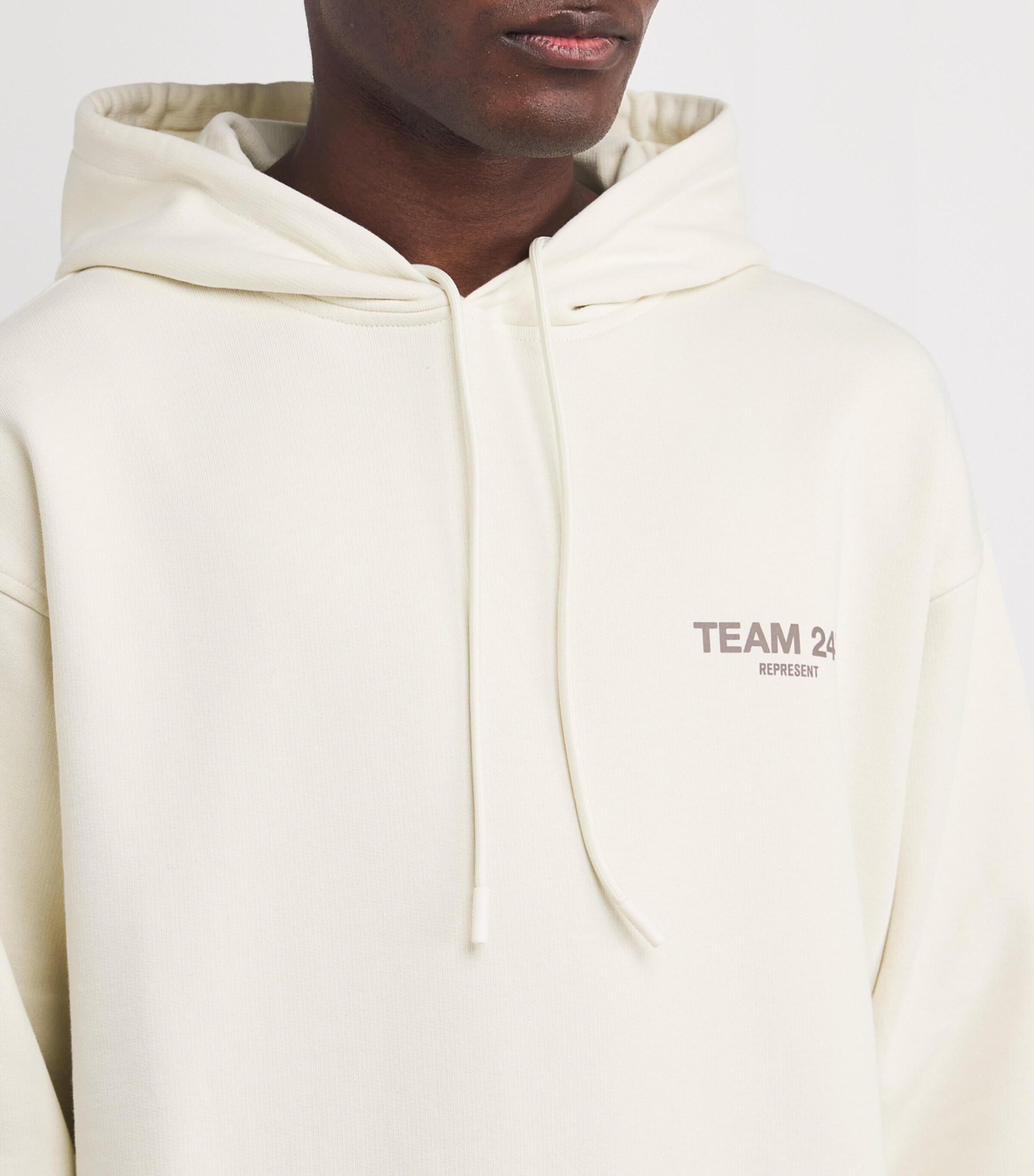 Represent 247 Mens Oversized Team 247 Hoodie Cream Image 6