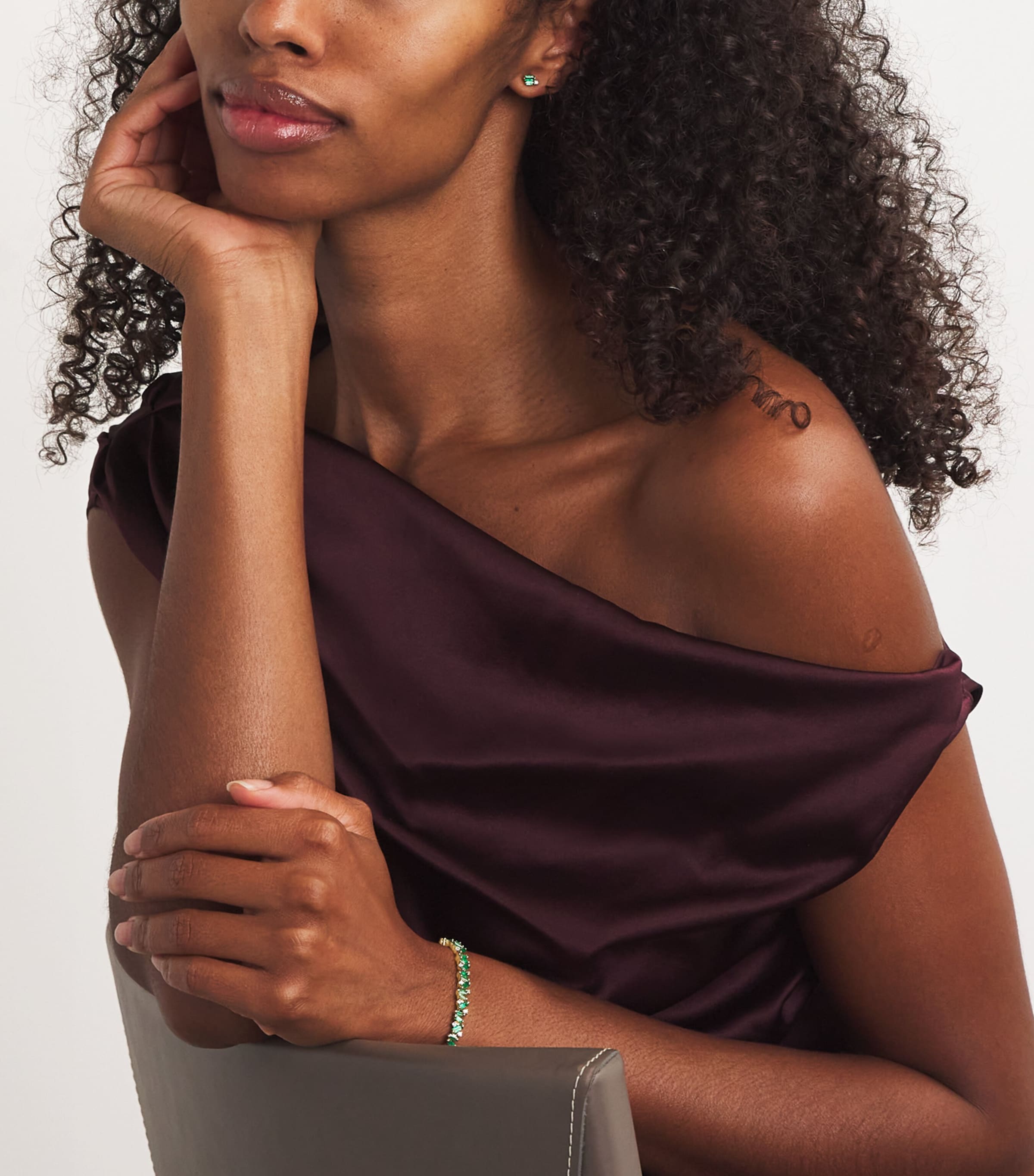 Yellow Gold, Diamond and Emerald Bold Burst Earrings 18K YG/EMER Image 5