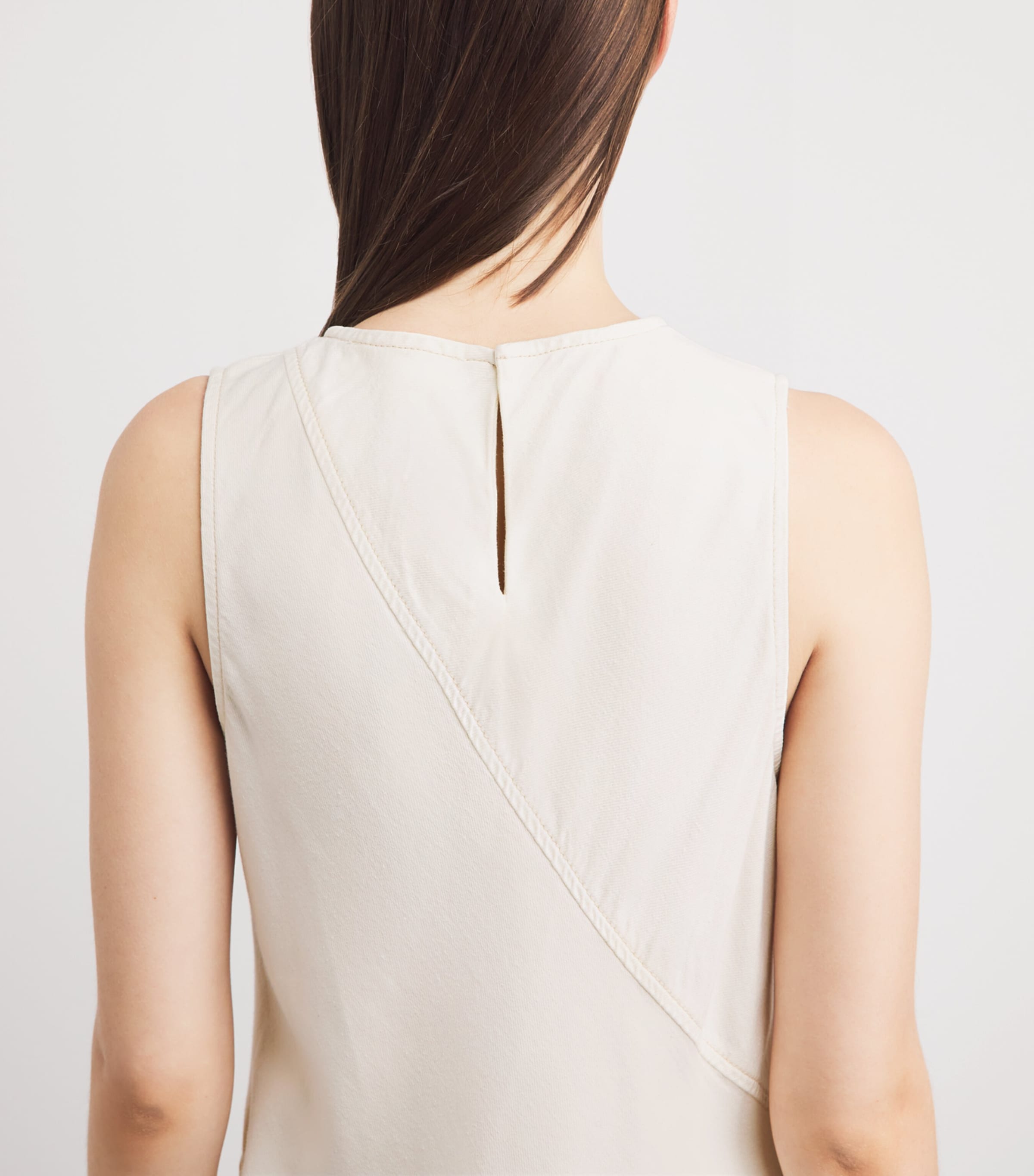 Rag & Bone Womens Cotton-Blend Twill Midi Dress Ecru Image 6