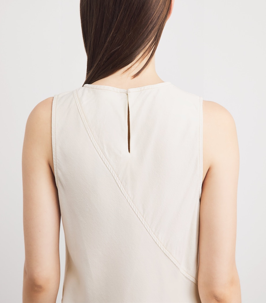 Rag & Bone Womens Cotton-Blend Twill Midi Dress Ecru Image 6