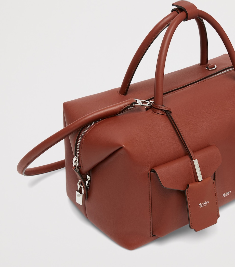Max Mara Large Leather Boston Bowler Bag Rust Image 5