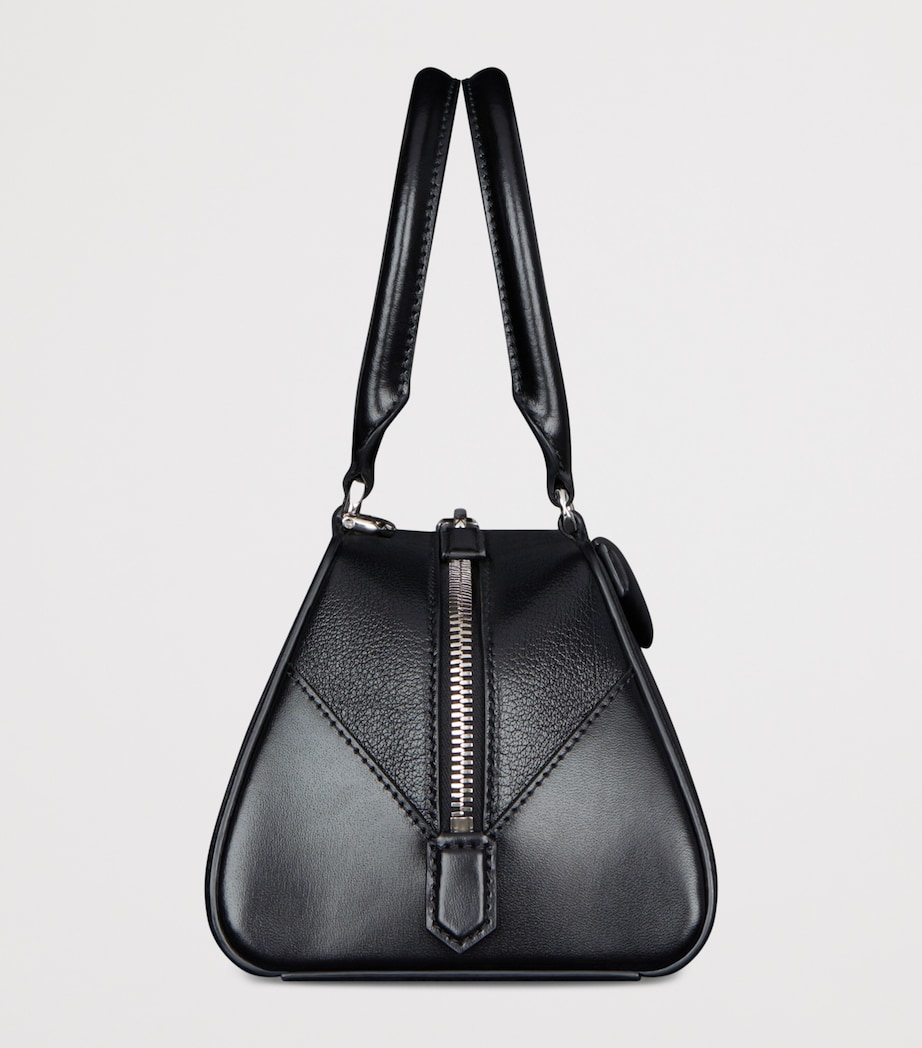 Small Leather Antigona Cube East-West Top-Handle Bag BLACK Image 3