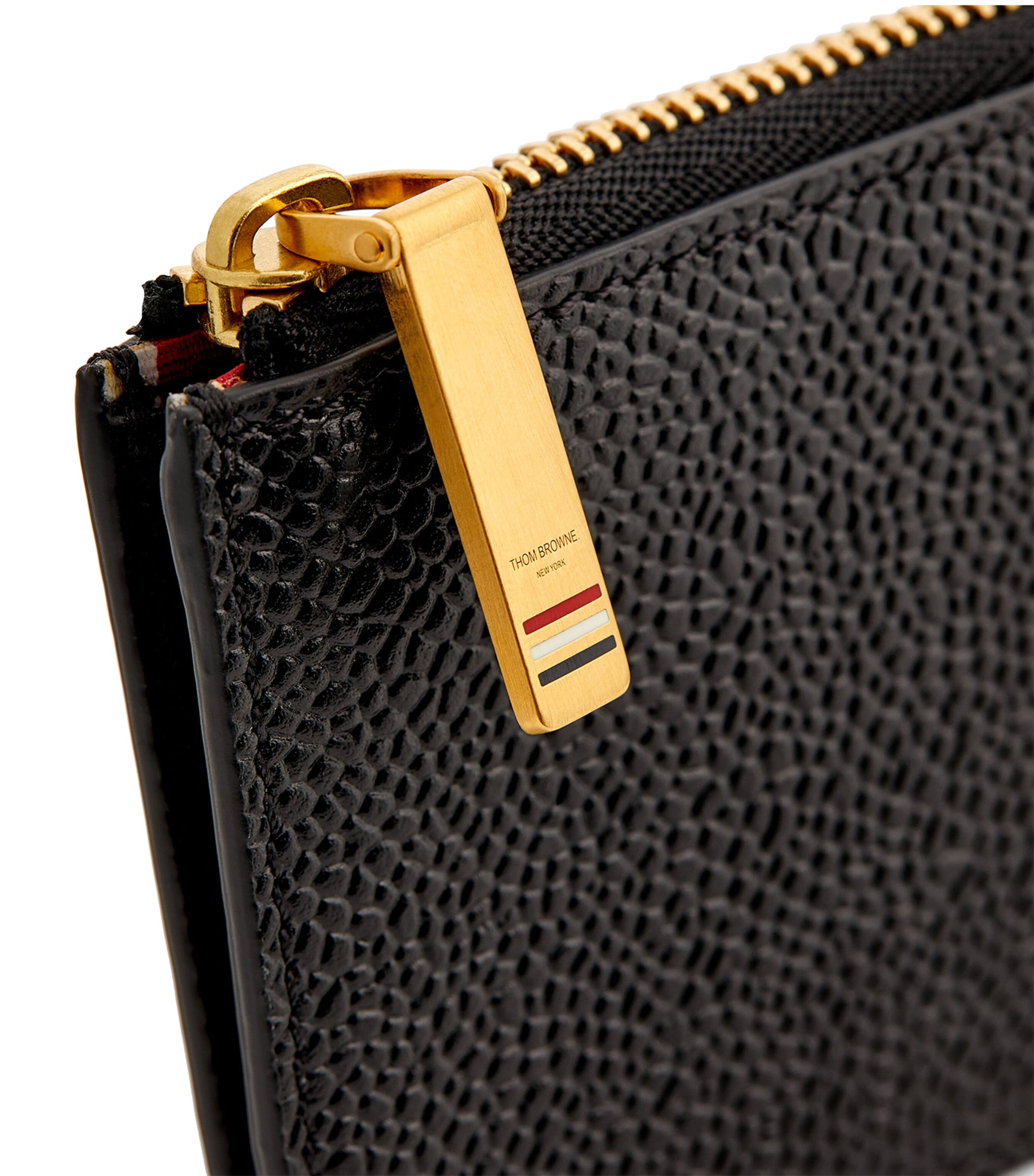 Thom Browne Leather Half-Zip Wallet Black Image 4