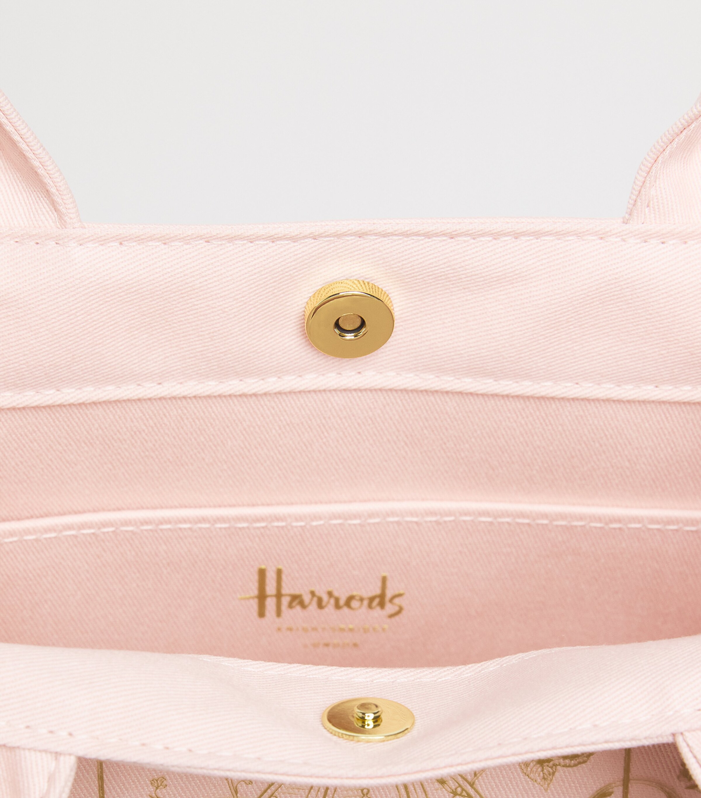 Harrods Small Gold Building Shopper Bag Multi Print Image 4