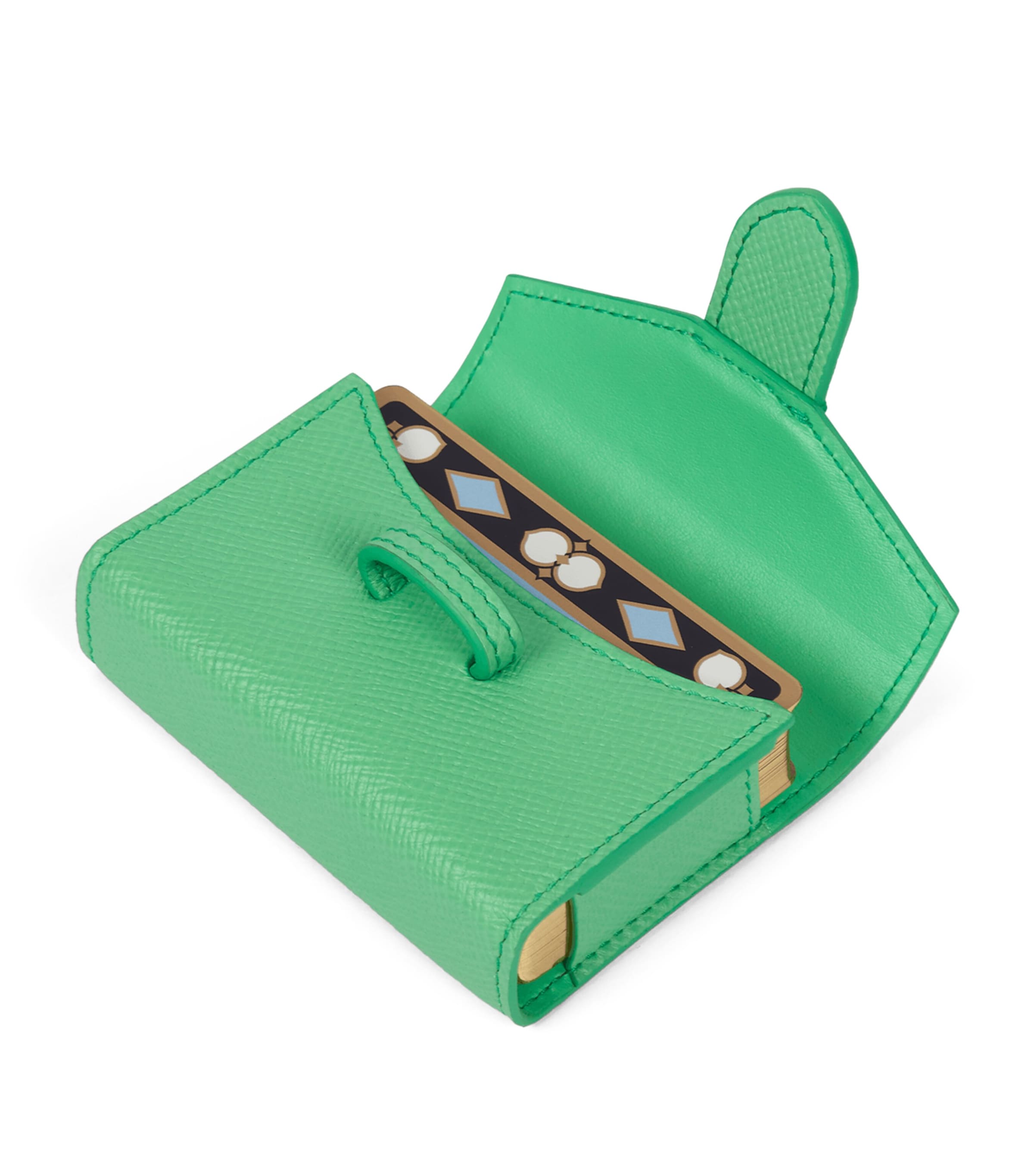 Smythson Leather Panama Playing Card Case Shamrock Image 2