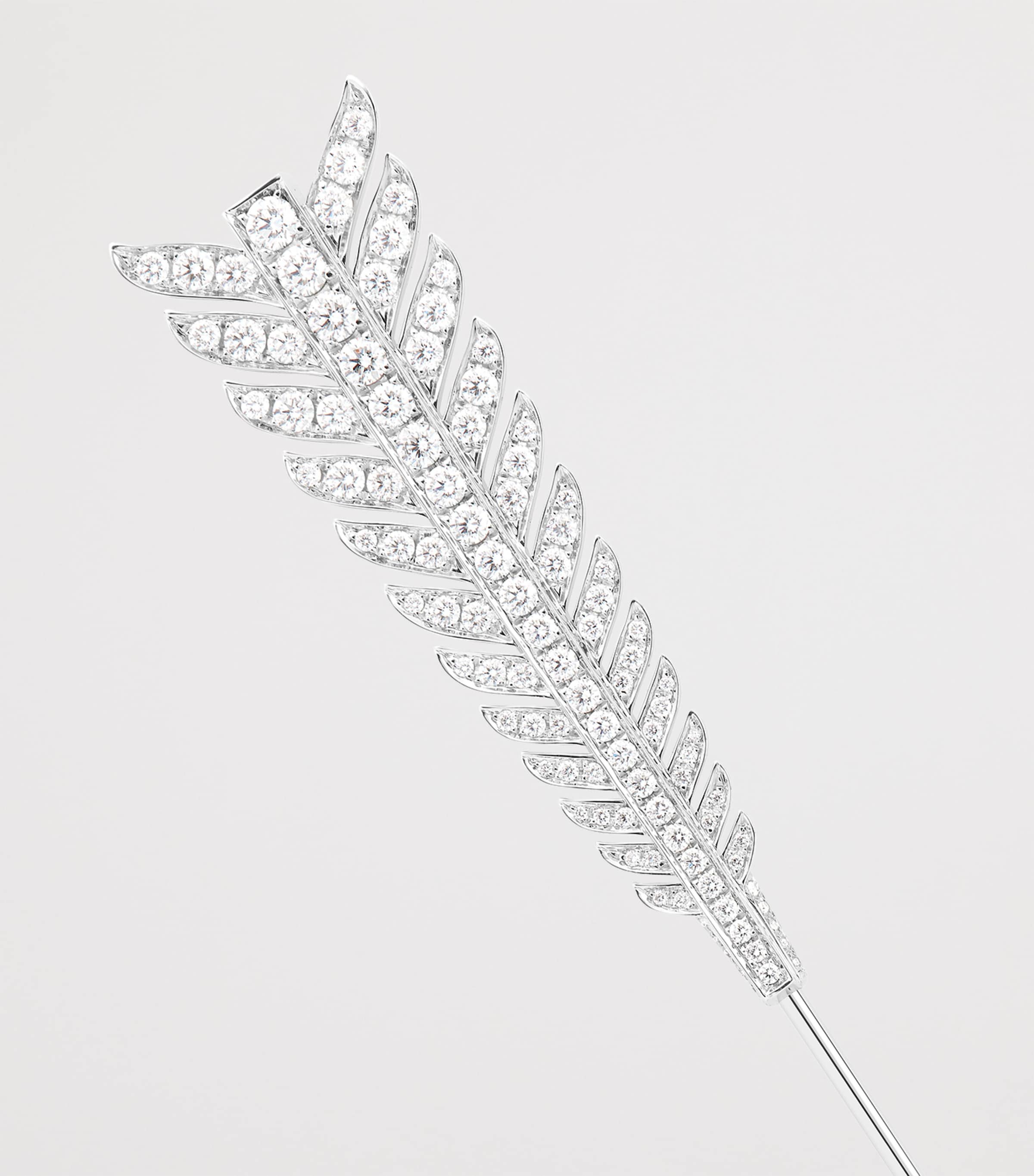 White Gold and Diamond Nature Triomphante Flèche Brooch WHITE GOLD Image 3