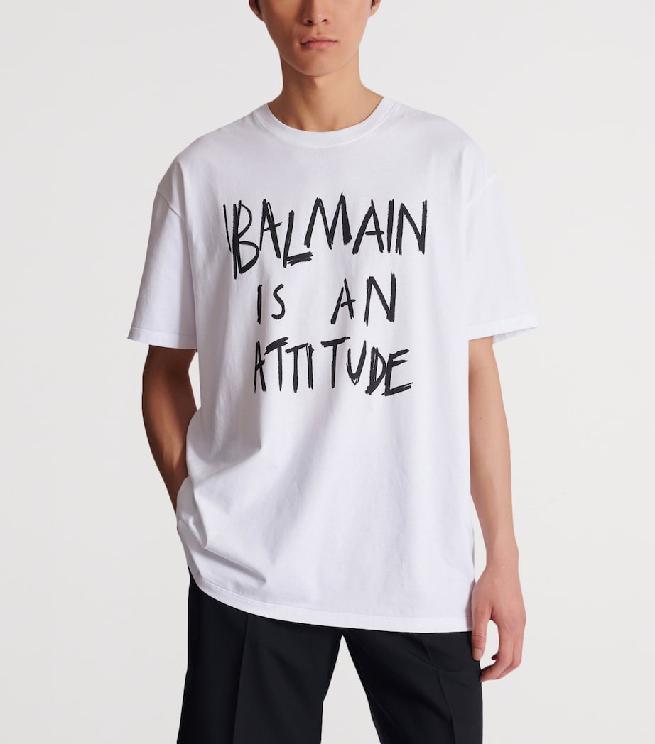 Cotton Logo T-Shirt GAB BLANC/NOIR Image 4