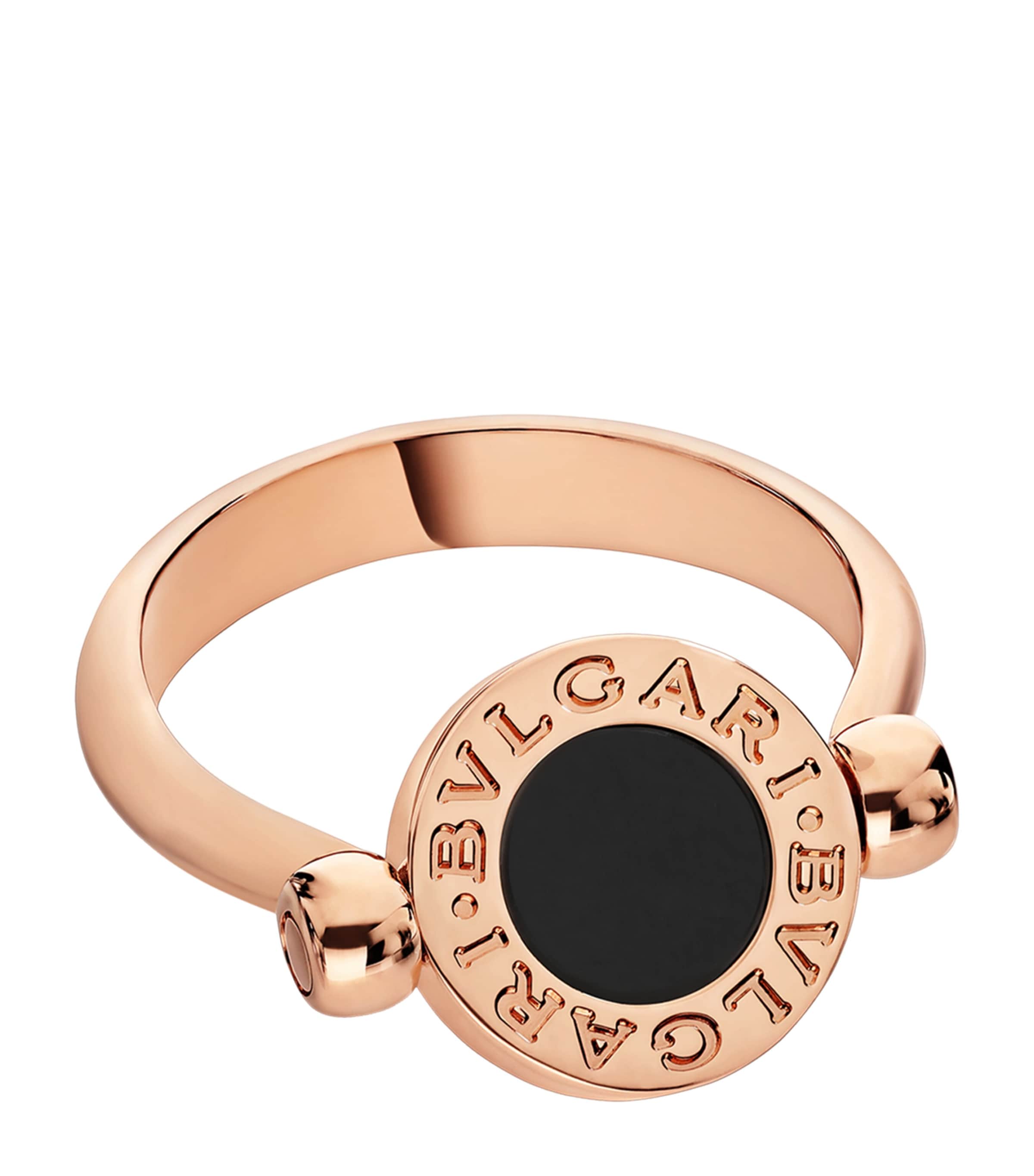 Rose Gold, Mother-of-Pearl and Onyx BVLGARI BVLGARI Flip Ring PINK GOLD Image 2