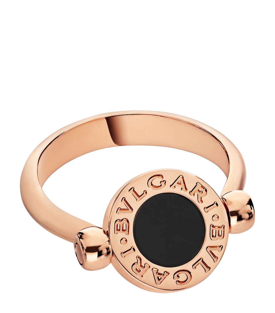 Rose Gold, Mother-of-Pearl and Onyx BVLGARI BVLGARI Flip Ring PINK GOLD Image 2