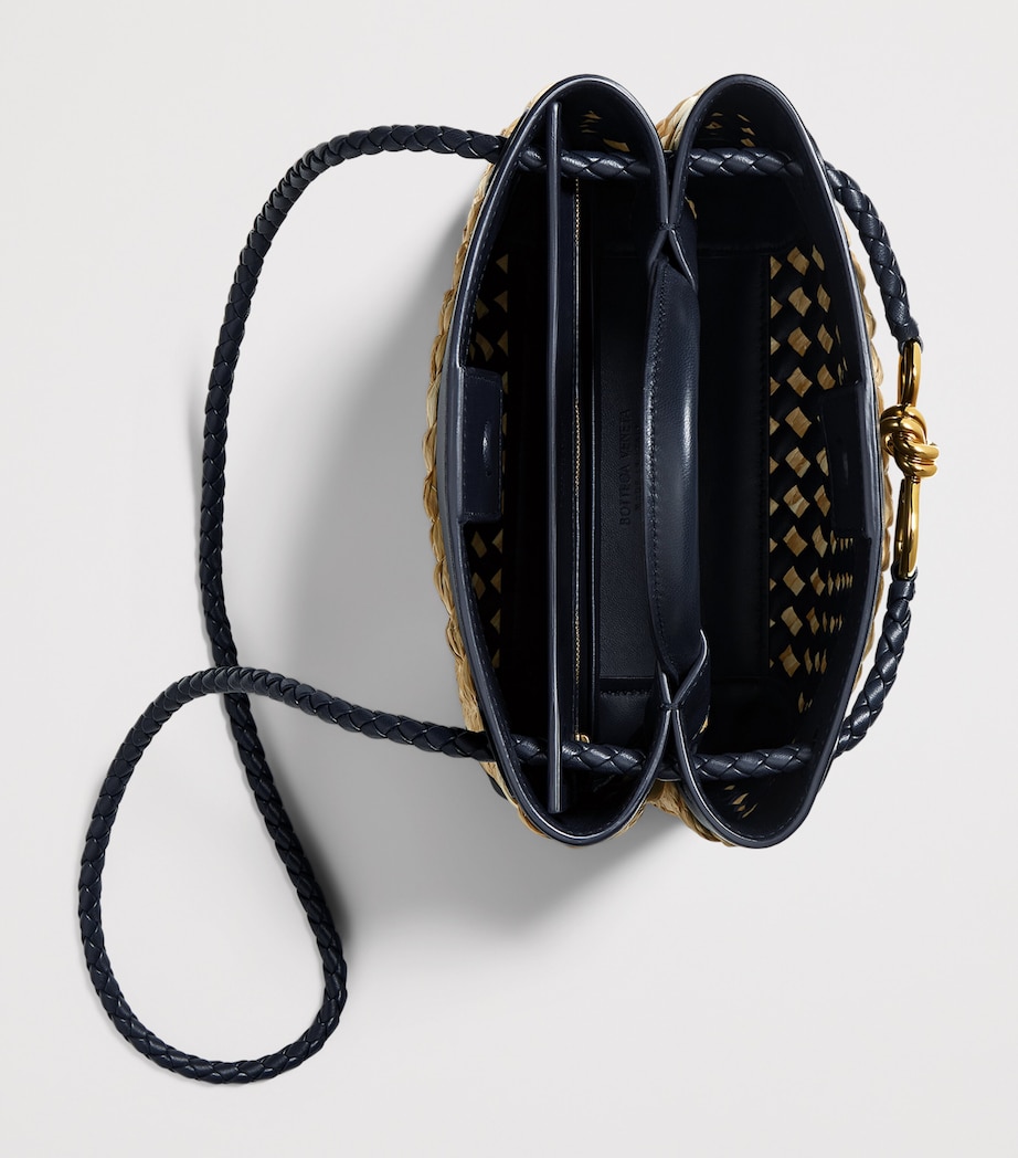 Bottega Veneta Womens Small Raffia Andiamo Top-Handle Bag Image 3