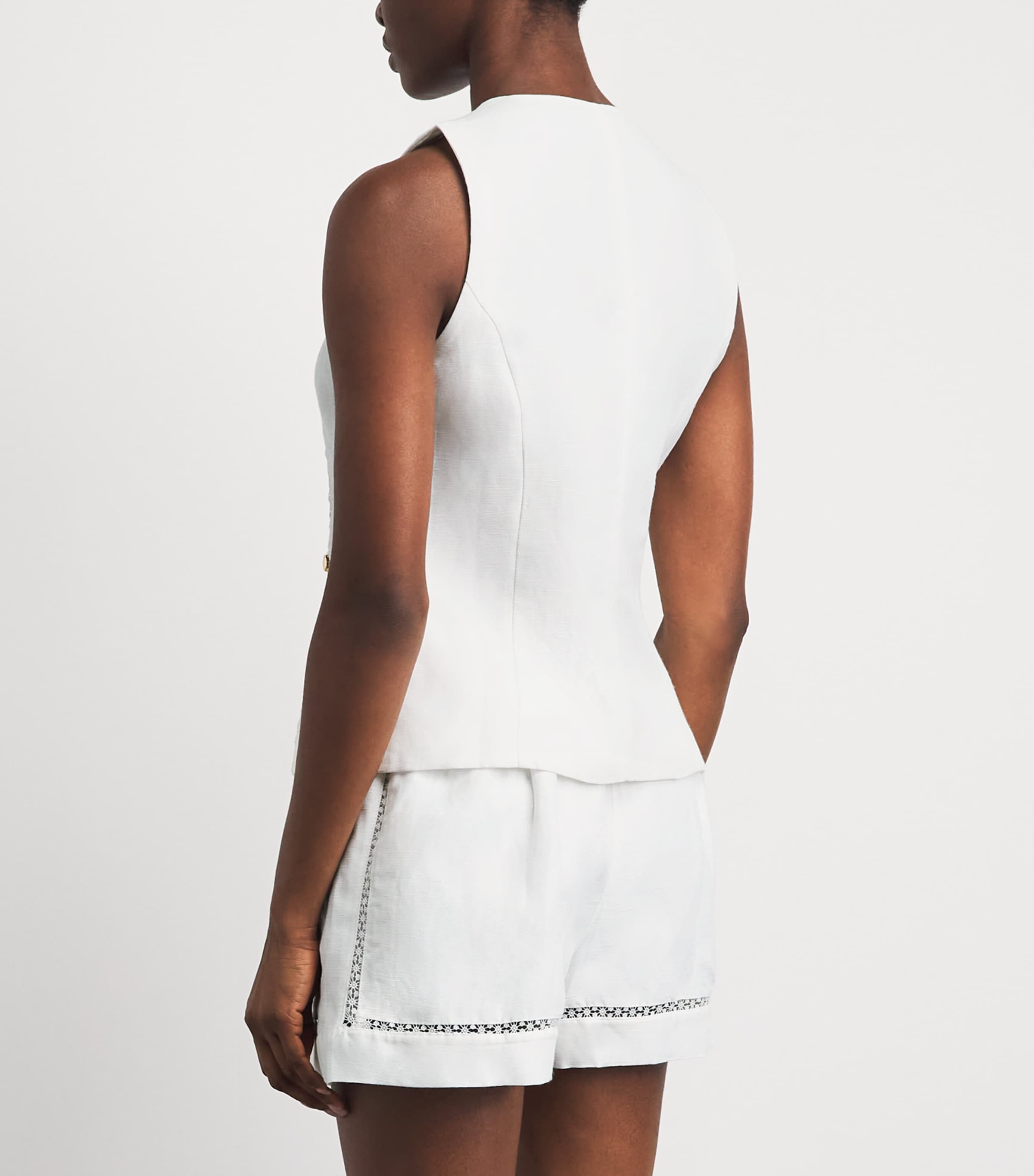 Maje Womens Embroidered Waistcoat White Image 5