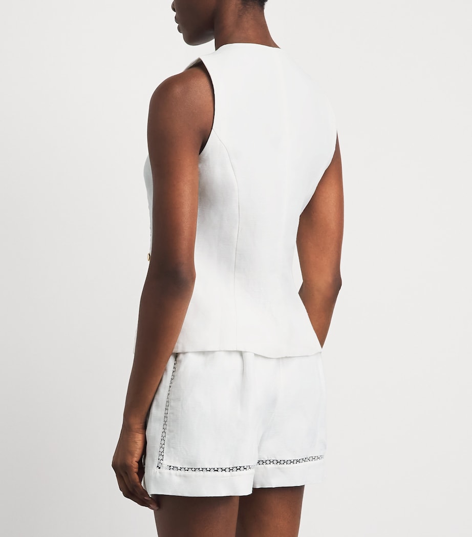 Maje Womens Embroidered Waistcoat White Image 5