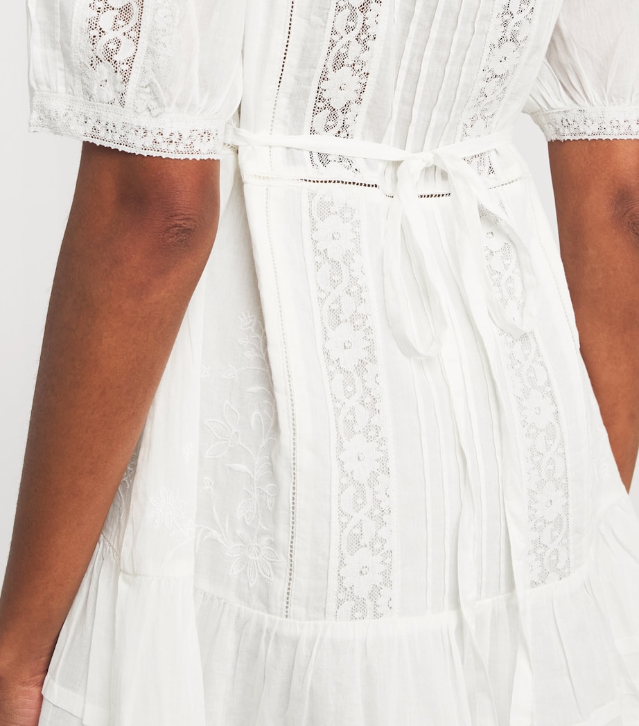 Cotton Dove Mini Dress PANSY EMBR WHITE Image 6