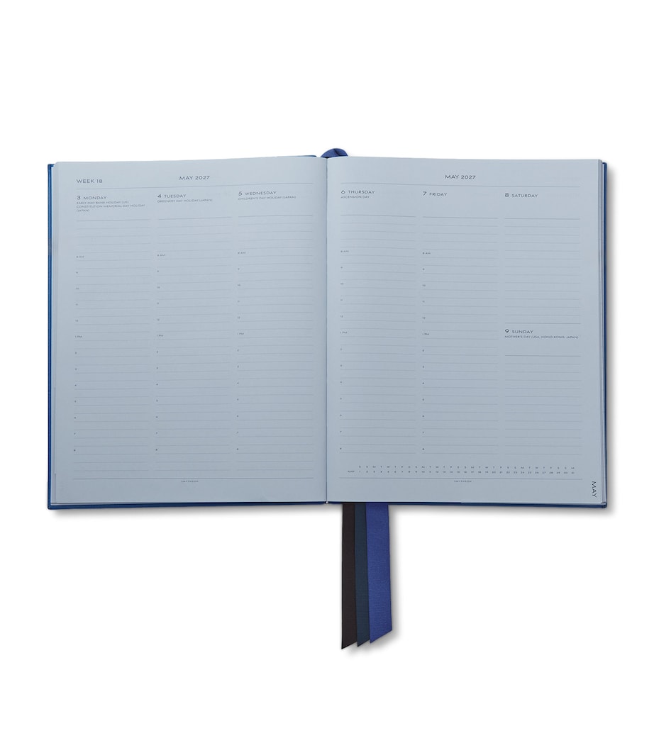 Smythson Leather Portobello Weekly Diary 2026-2027 Cerulean Image 2