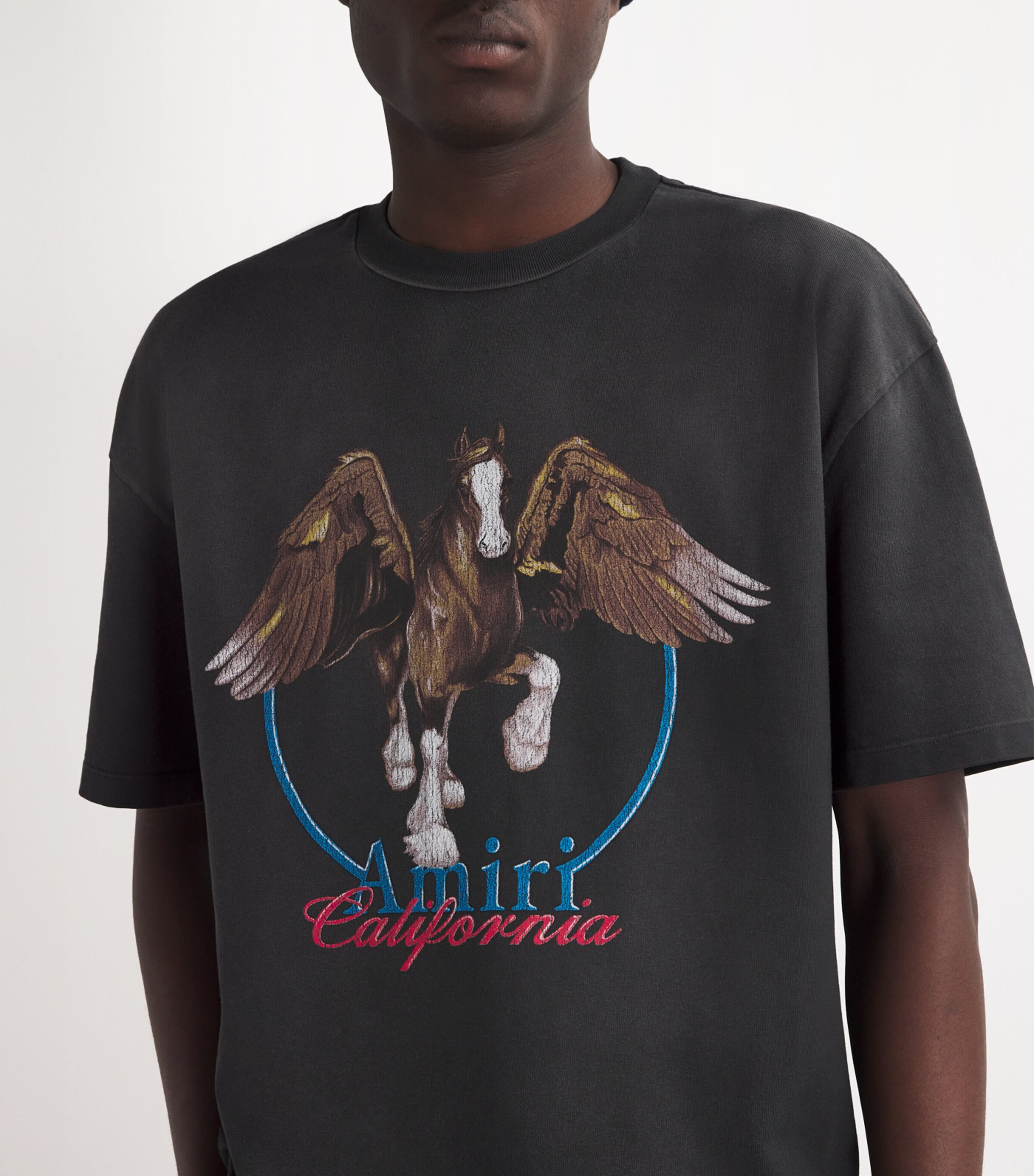 AMIRI ロゴ Pegasus プリント コットン Tシャツ 人気 314xuEGfhiL.jpg