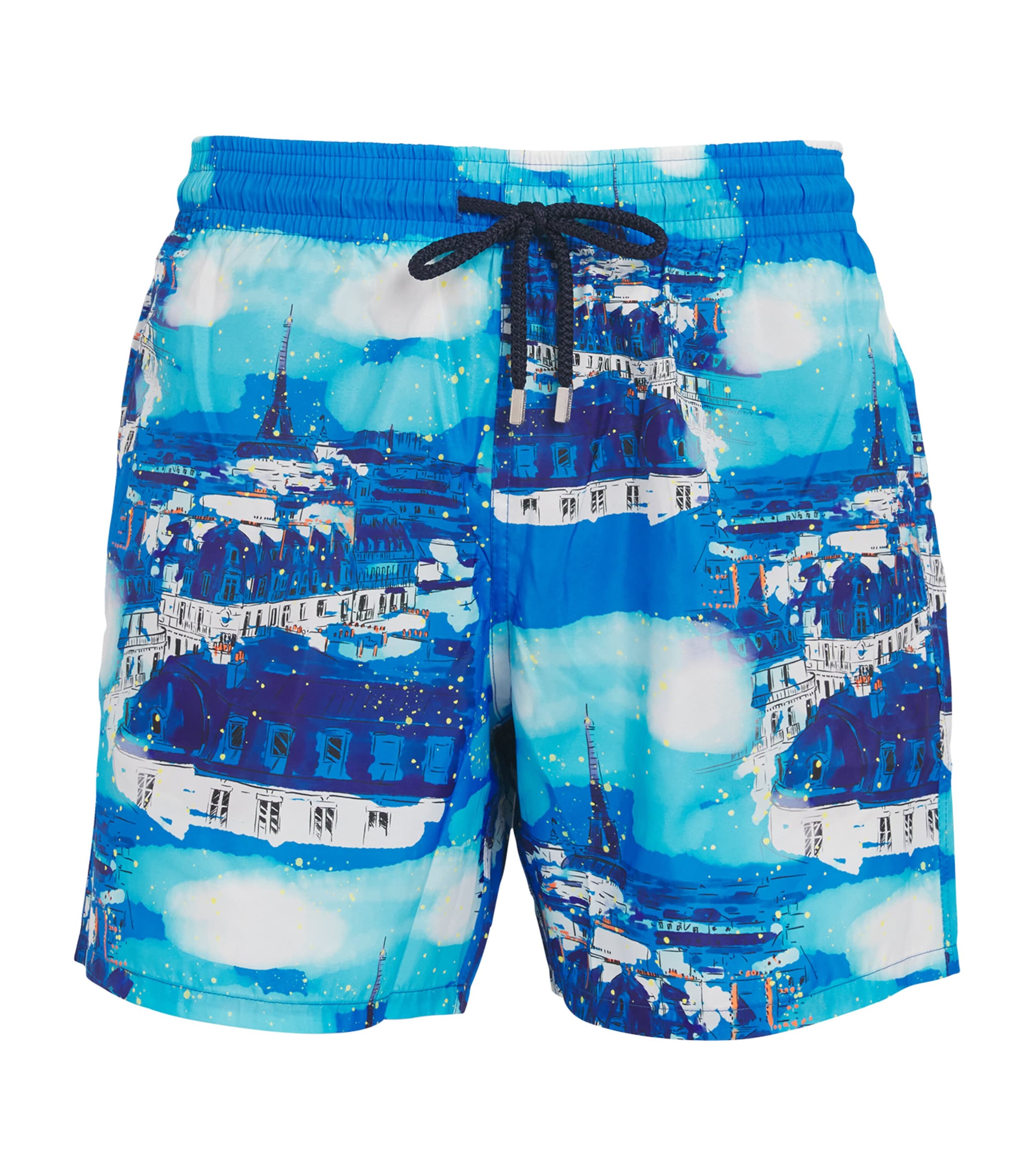 Shop Vilebrequin City Print Mahina Swim Shorts In Blue