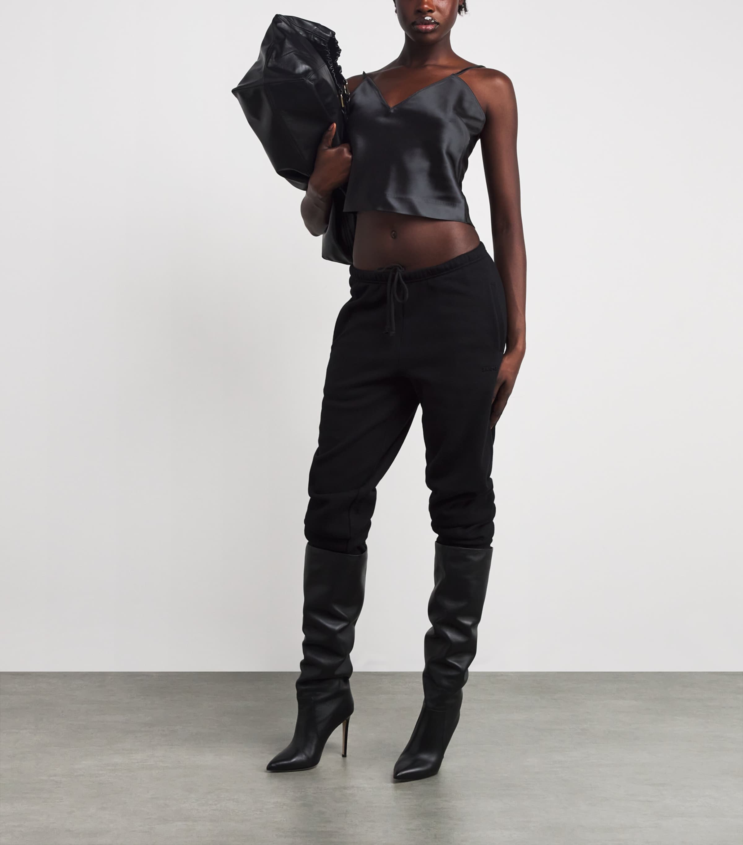 Satin Cropped Cami Top ONYX Image 2