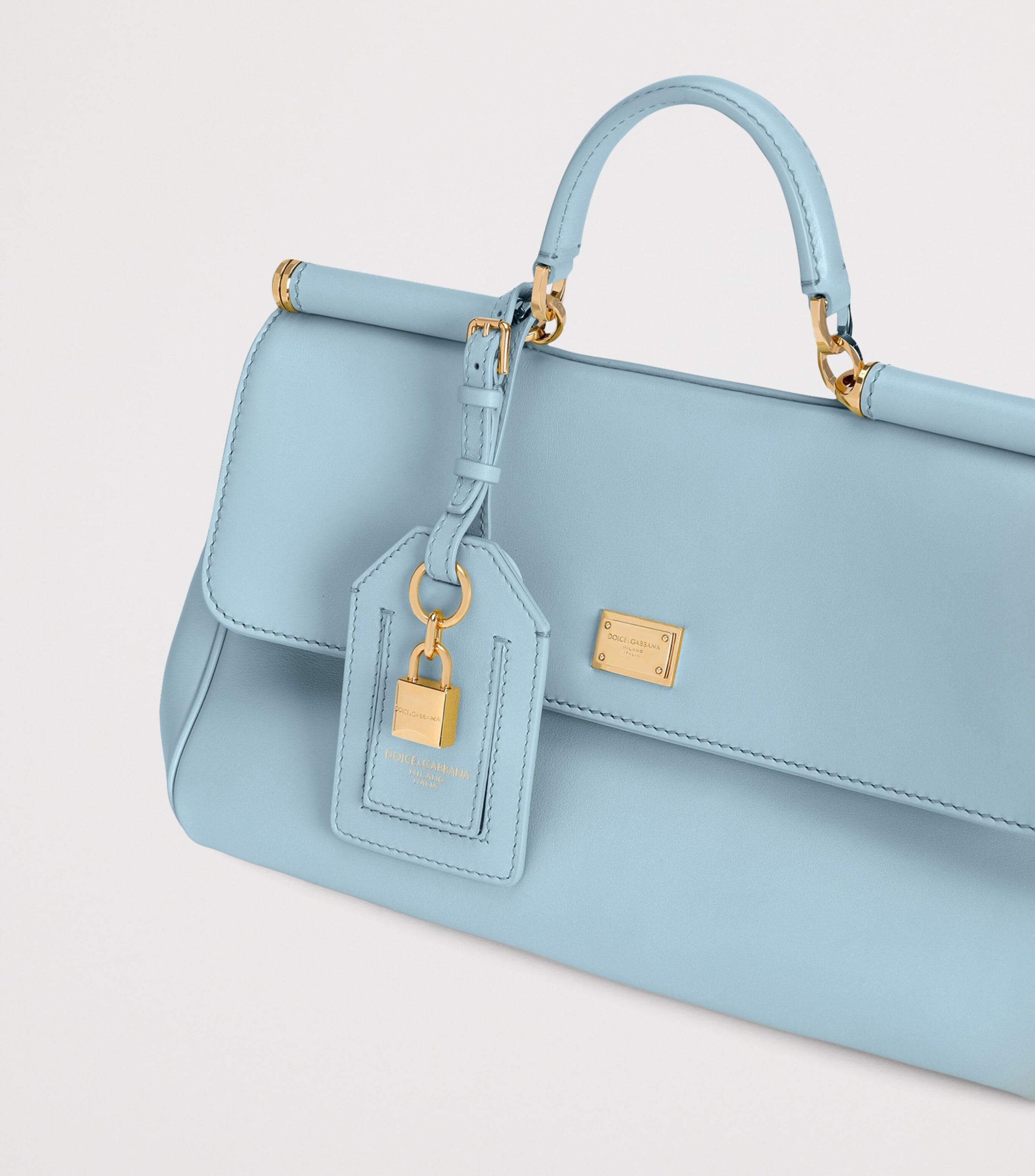 Plongé Calfskin My Sicily Top-Handle Bag 80628-LIGHT BLU Image 7