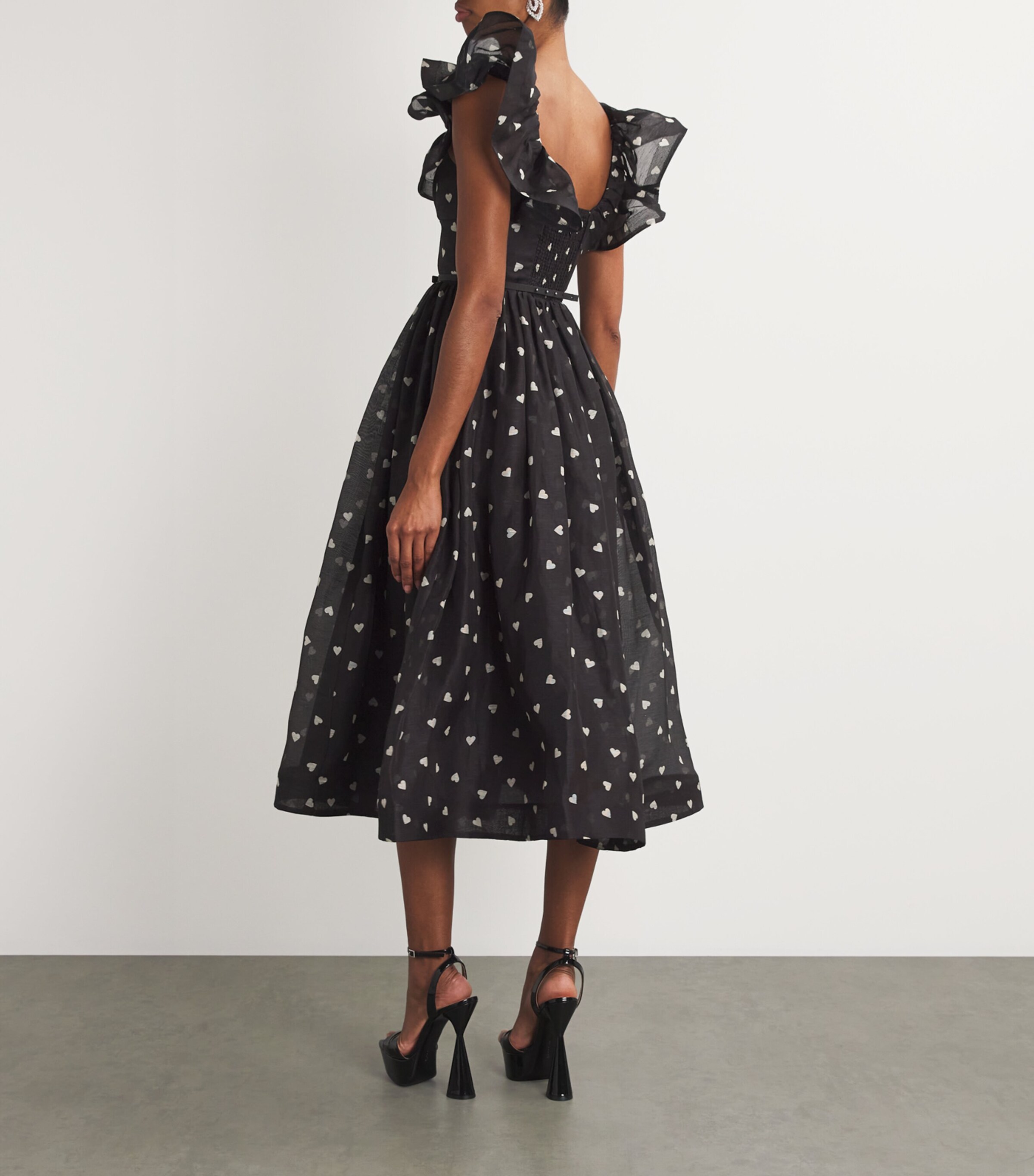 Zimmermann Crushed Frilled Midi Dress | Harrods UK