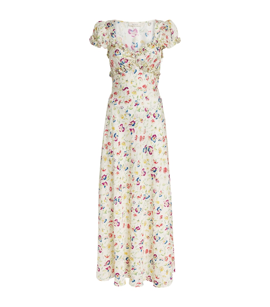 Silk-Blend Satin Valerine Maxi Dress WINDSWEPT BLOOMS Image 1