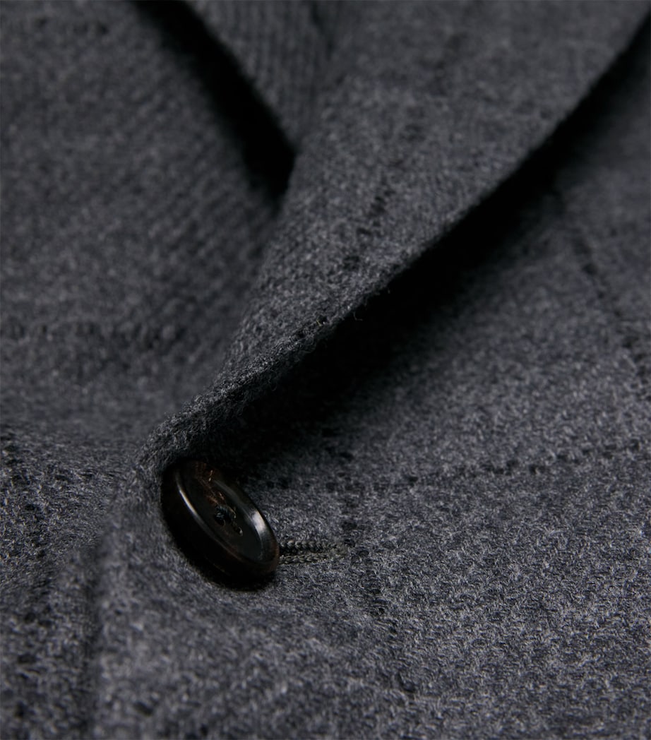 Virgin Wool-Cashmere Check Blazer 014 GREY Image 5