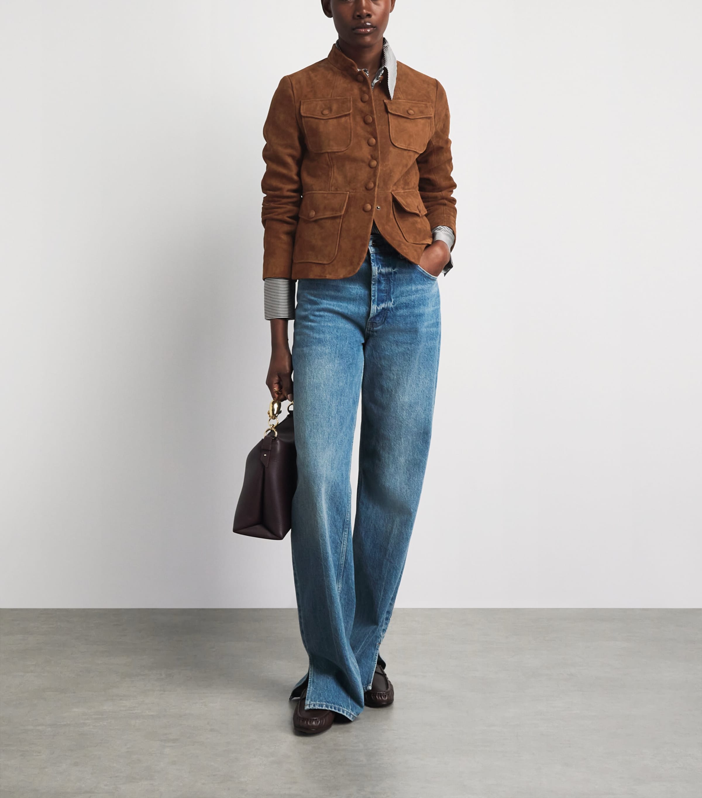 Rag & Bone Womens Suede Mercer Blazer Brown Image 2