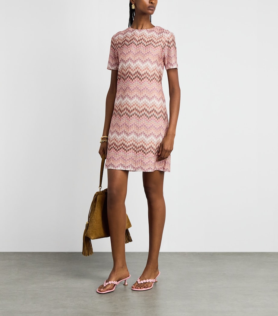 Missoni Womens Zigzag Midi Dress Pink White Image 2