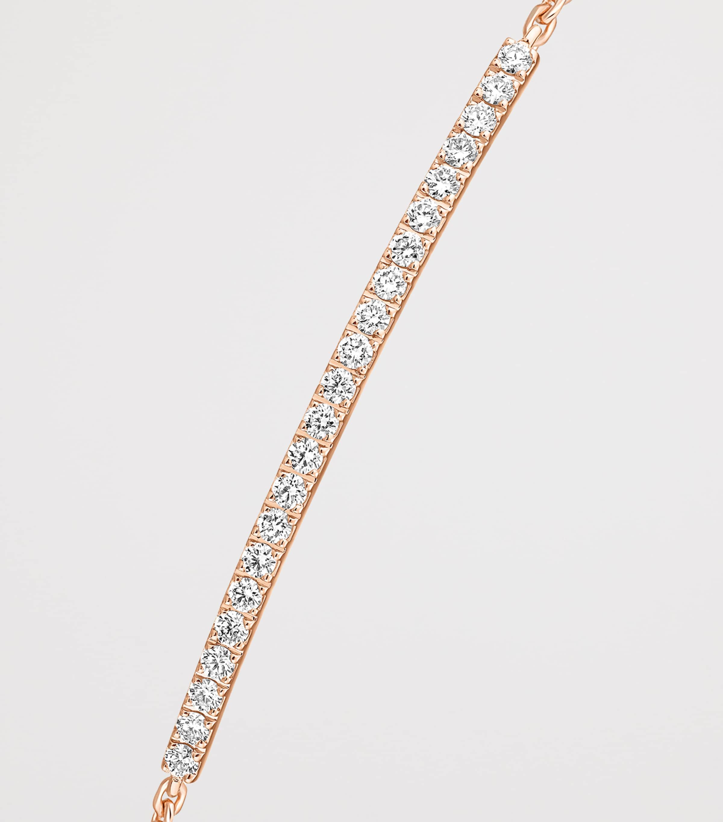 Messika Gatsby Rose Gold and Diamond Pavé Chain Bracelet (0.25ct) Pink Gold Image 3