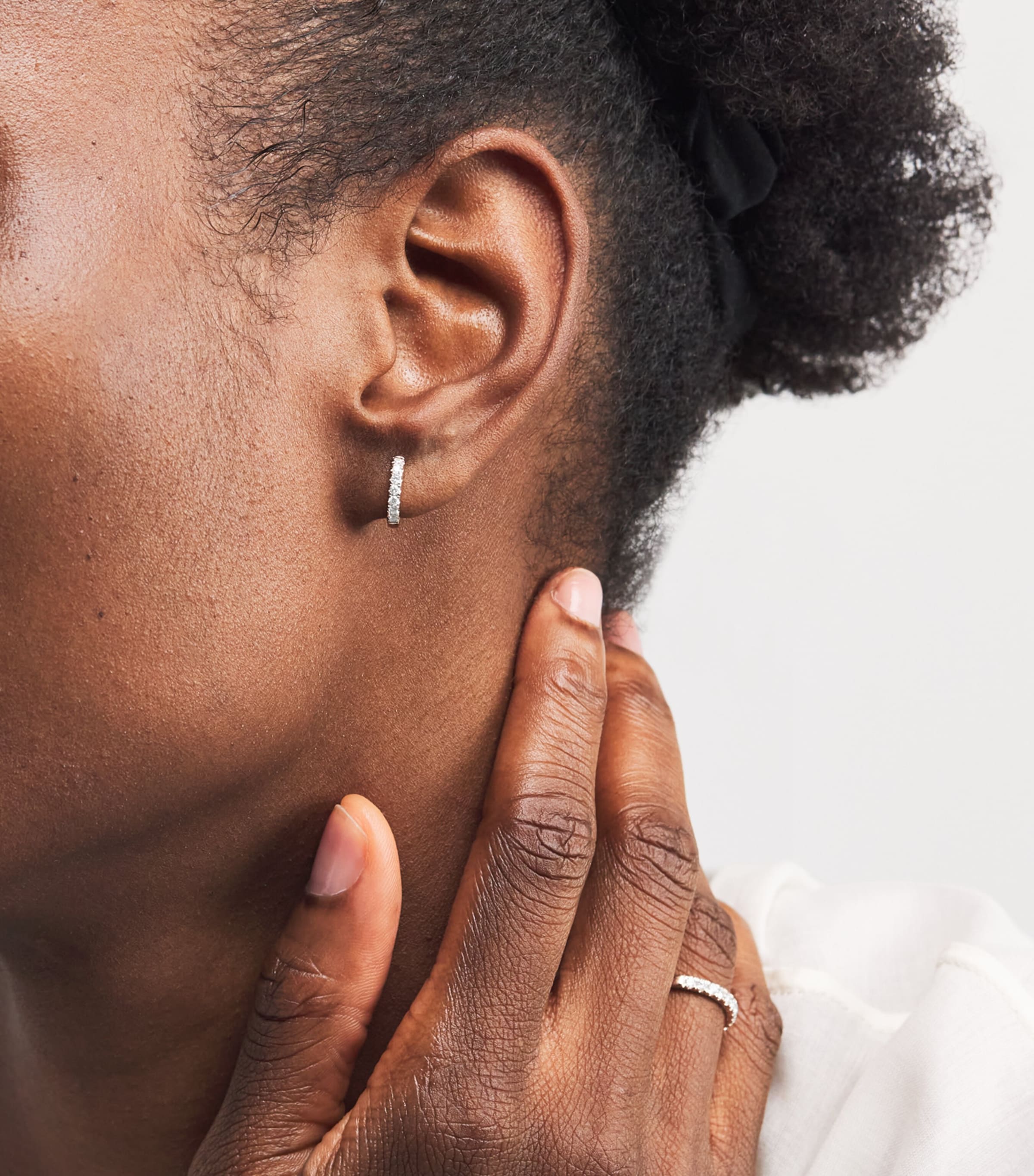 Rose Gold and Diamond Huggie Earrings (0.20ctw) ROSE GOLD Image 2