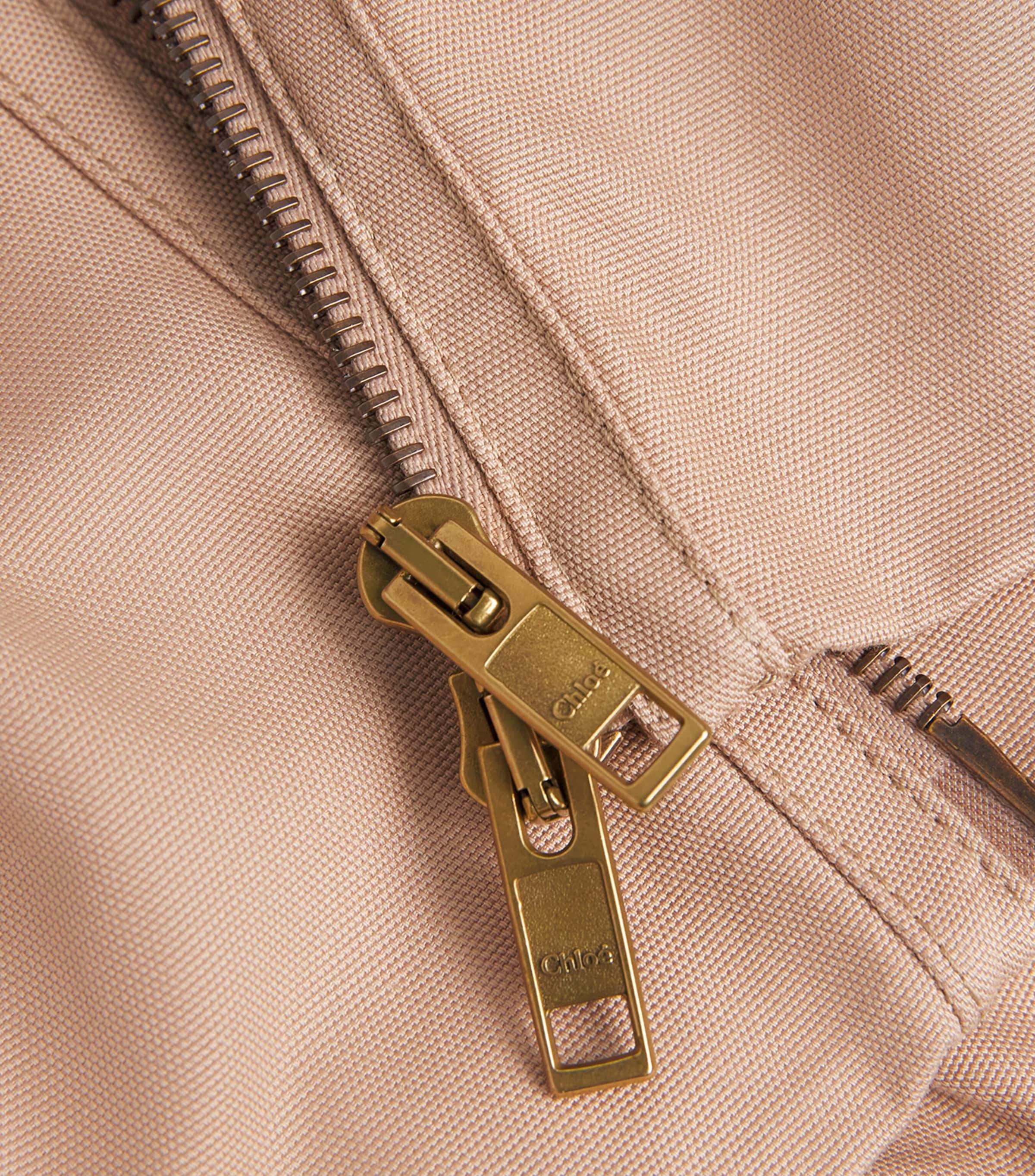 Chloé Womens Cotton Canvas Boule Jacket Worn Brown Image 2