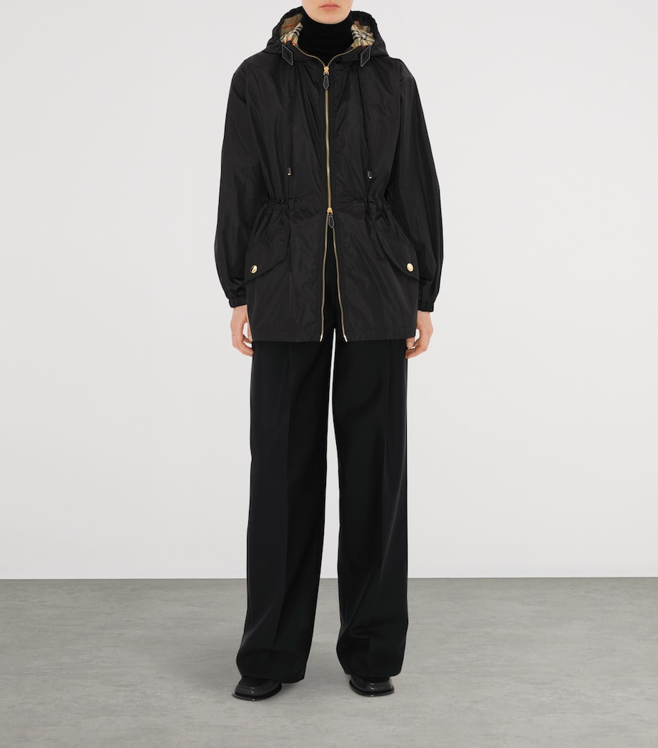 Burberry Womens Nylon Hooded Jacket Black Image 2