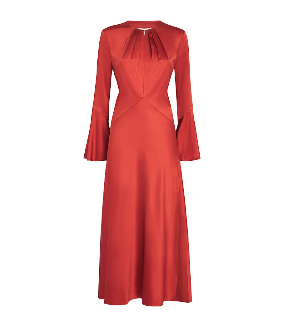 Silk-Blend Ezri Midi Dress R0009 CARNELIAN RED Image 1