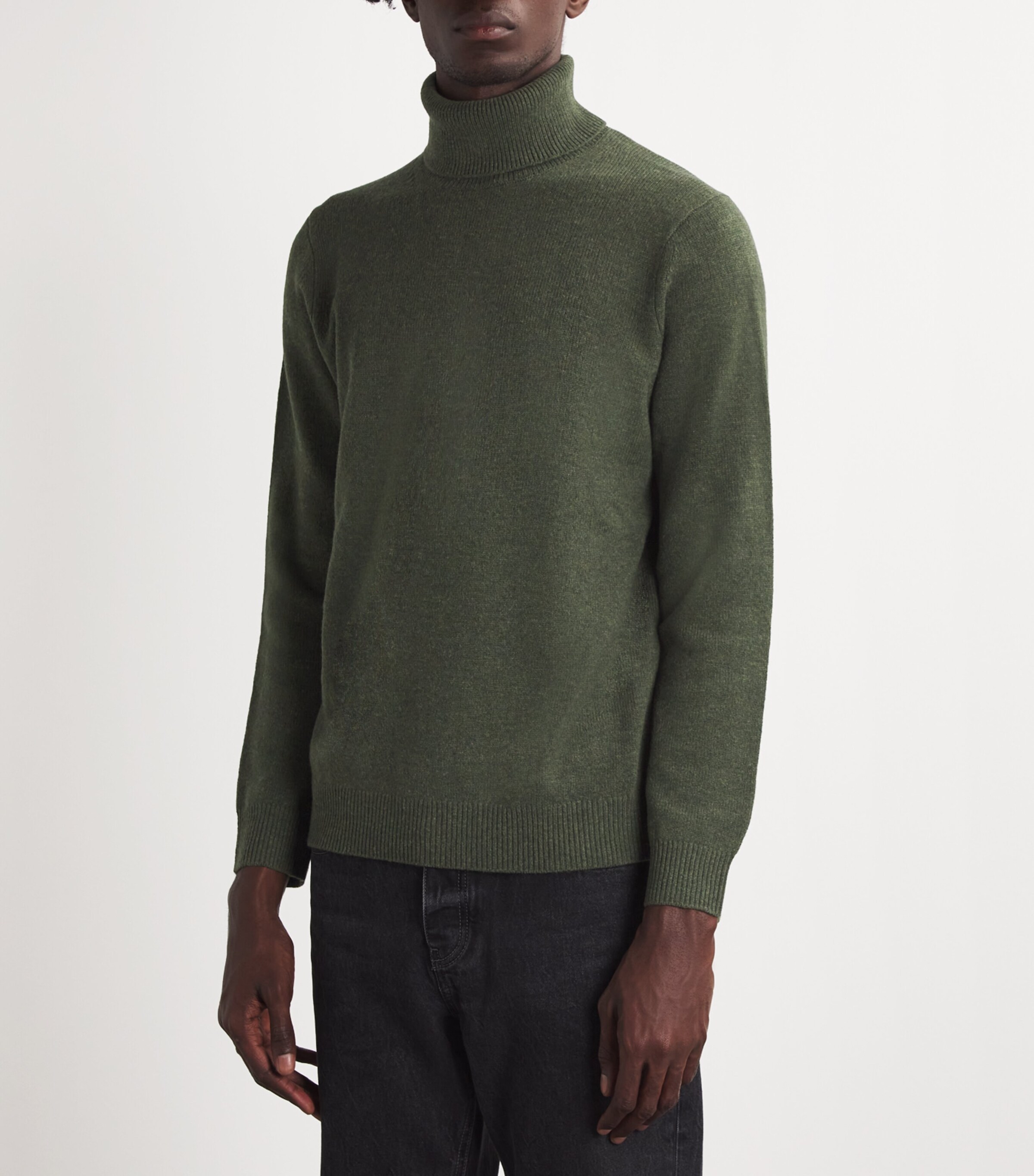 SAMSOE SAMSOE Mens Merino Isak Rollneck Sweater Forest Night Image 3