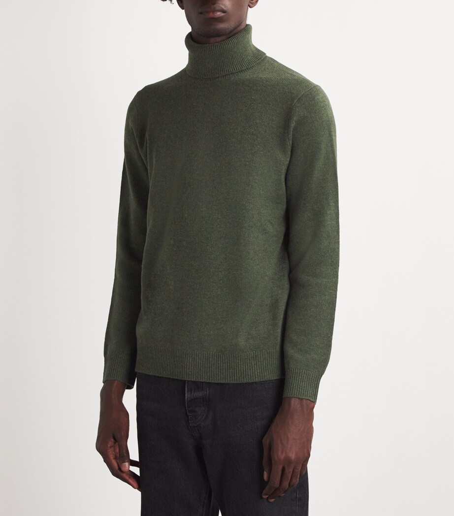 SAMSOE SAMSOE Mens Merino Isak Rollneck Sweater Forest Night Image 3