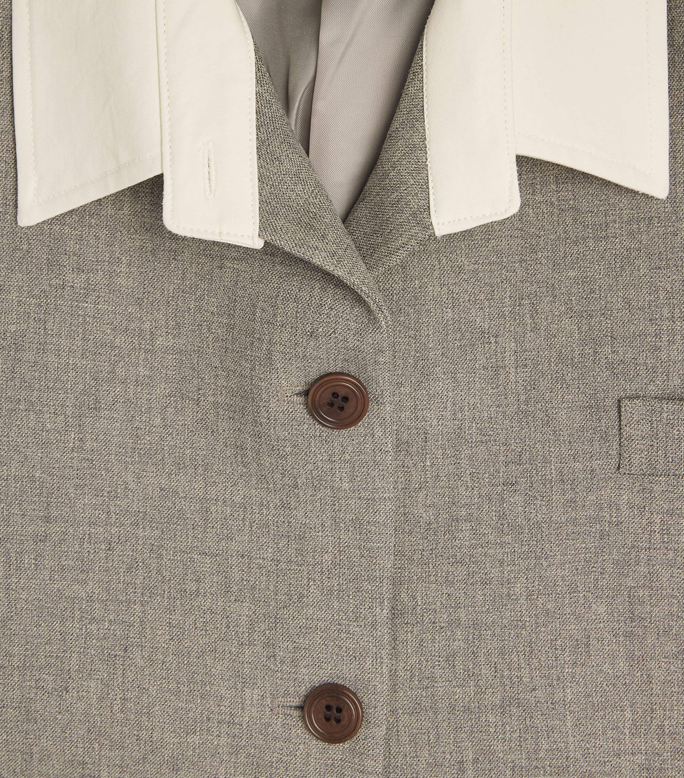 Source Unknown Womens Contrast-Collar Suki Blazer Shirt Gy Image 6
