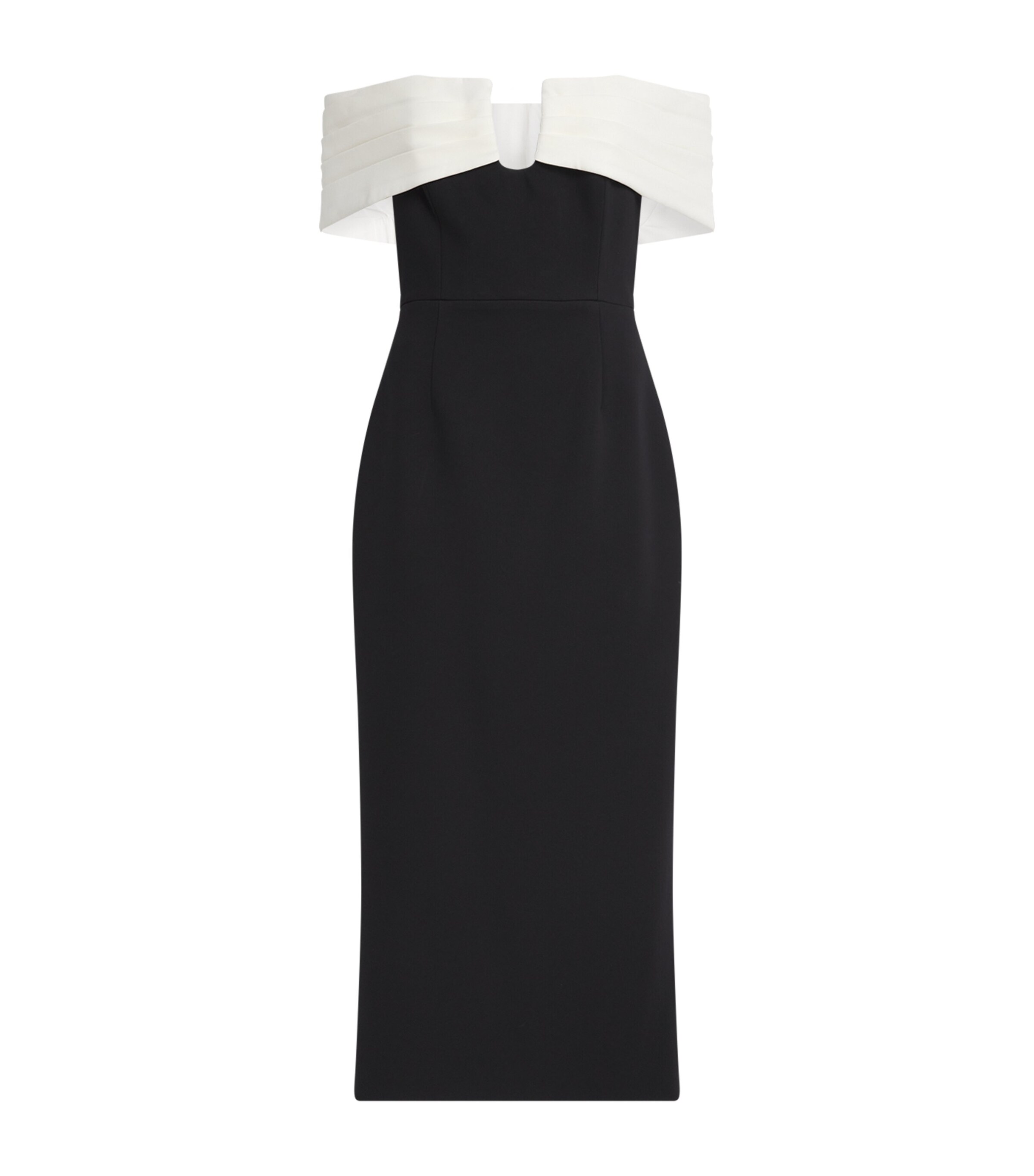 Rachel Gilbert Womens Crepe Aven Midi Dress Black / Ivory Image 1