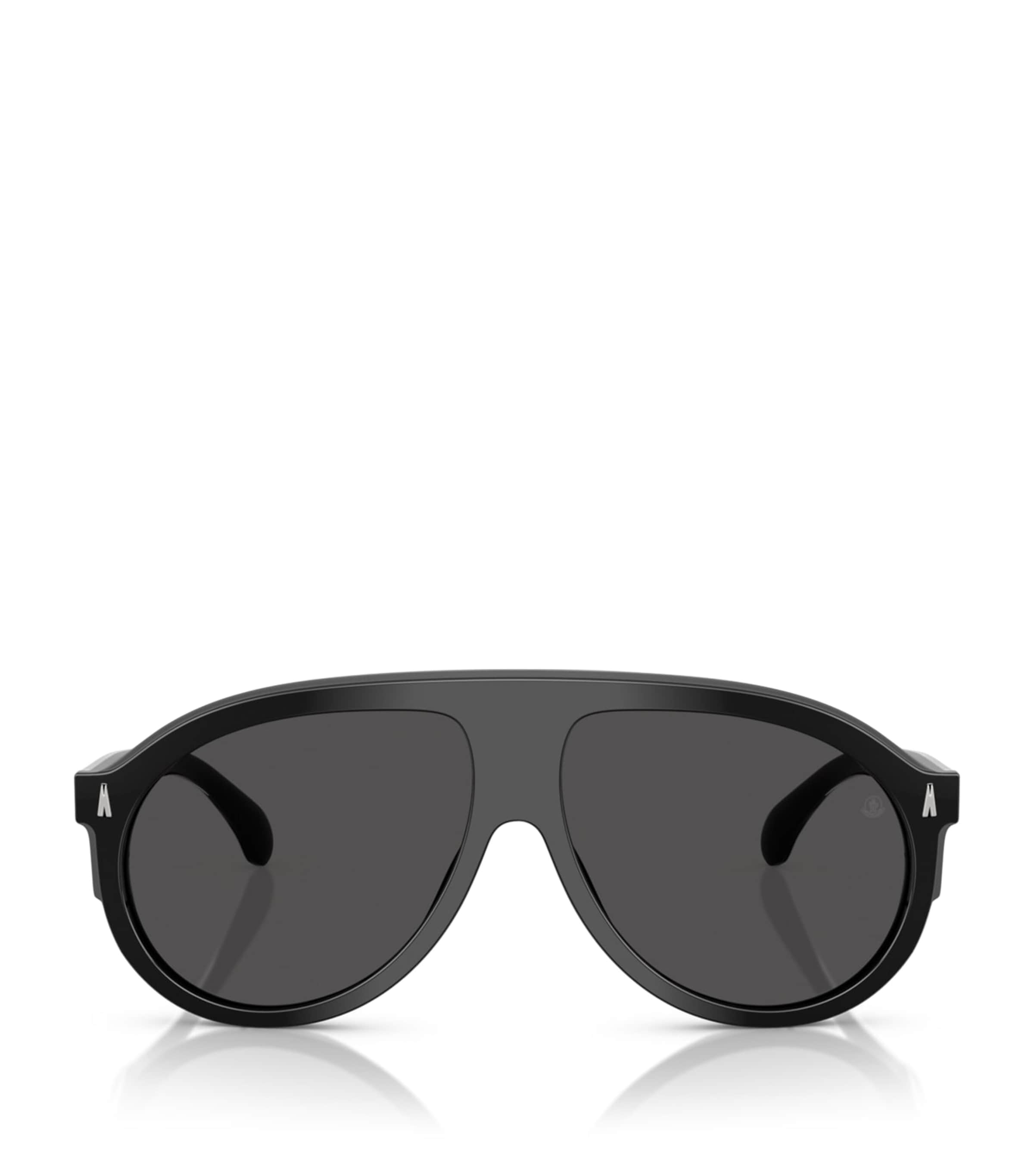 Moncler Womens Me6001 Fhaite Pilot-frame Acetate Sunglasses Black In Black